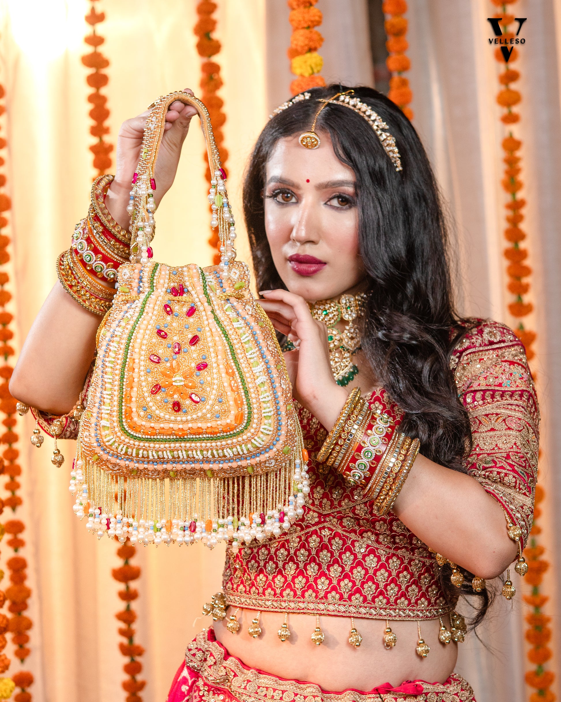 Amber Shahi – Handcrafted Royal Velvet Potli Bag
