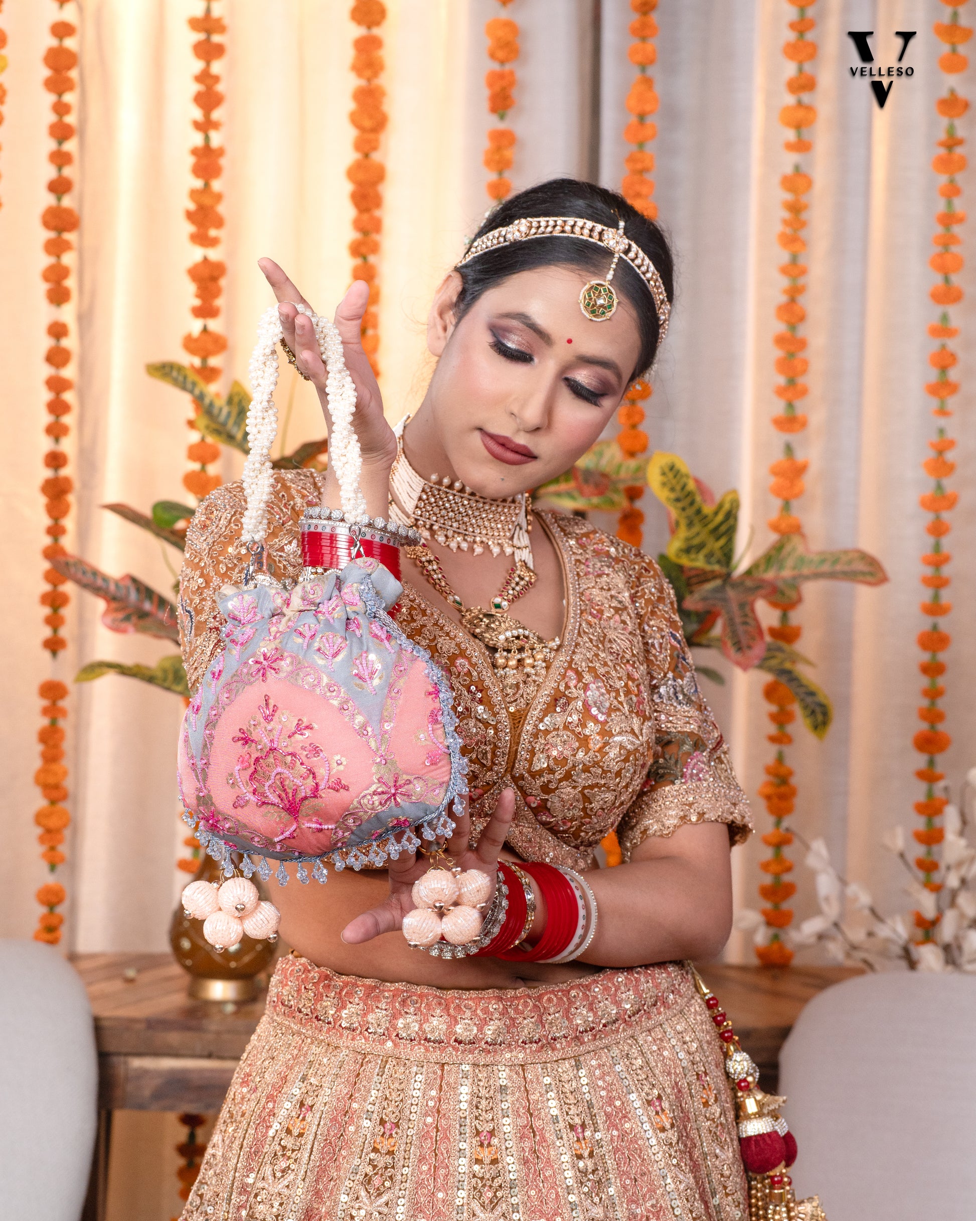 Ismara Pastel Bloom Potli Bag