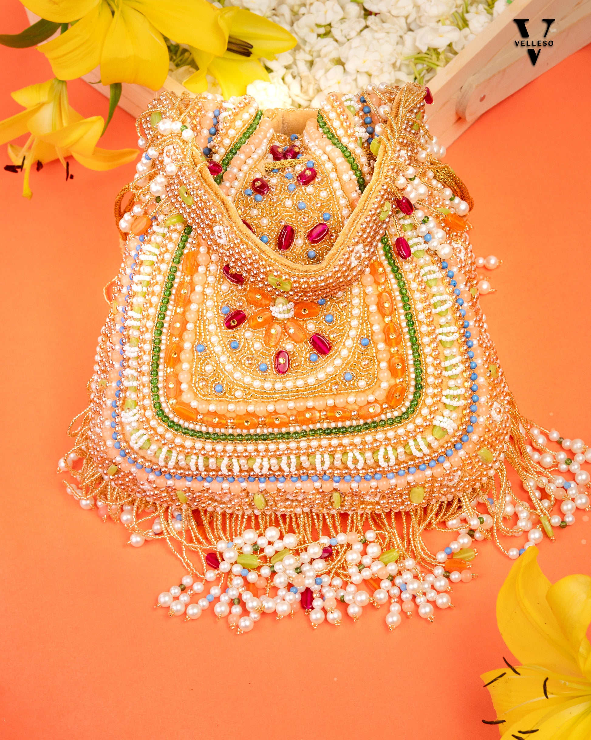 Amber Shahi – Handcrafted Royal Velvet Potli Bag