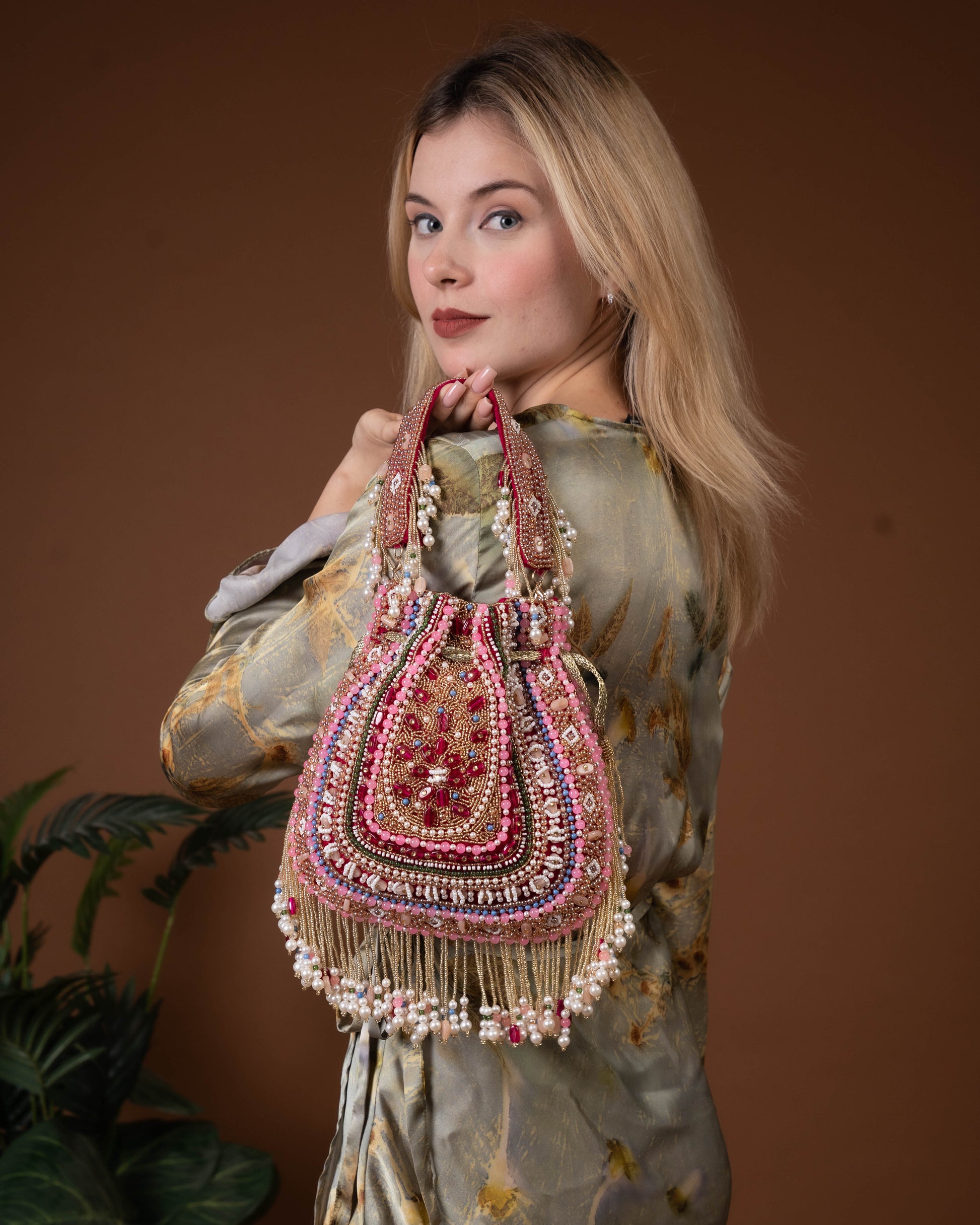Amber Shahi – Handcrafted Royal Velvet Potli Bag