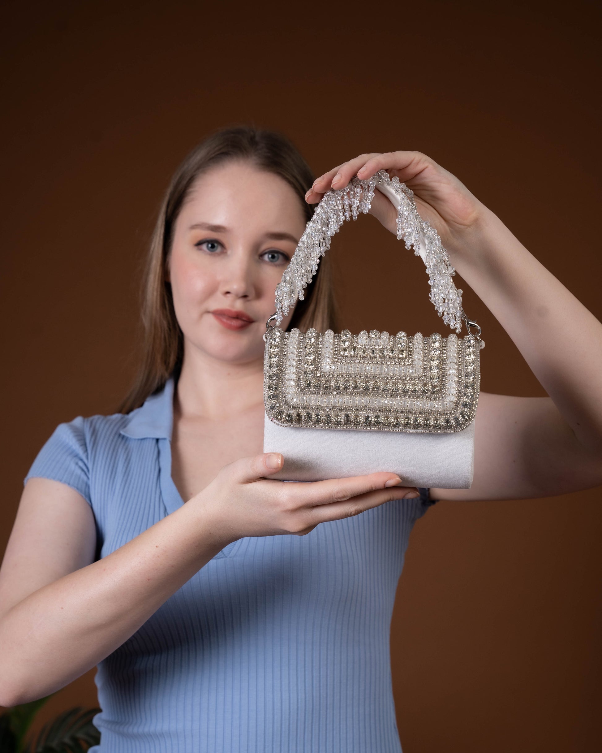 Nouréa Crystal Pearl Flap Bag