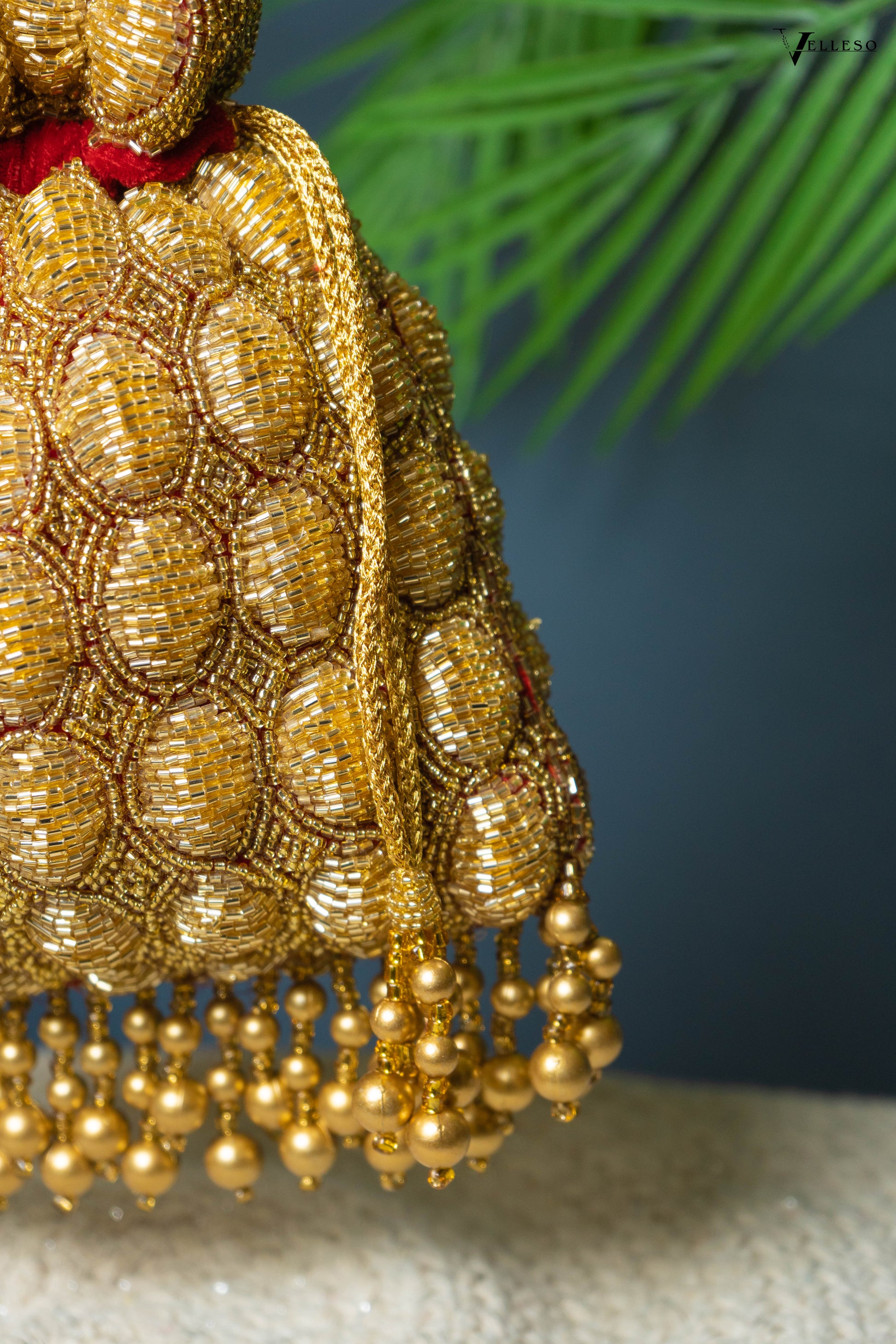 Solana Gold Beaded Potli