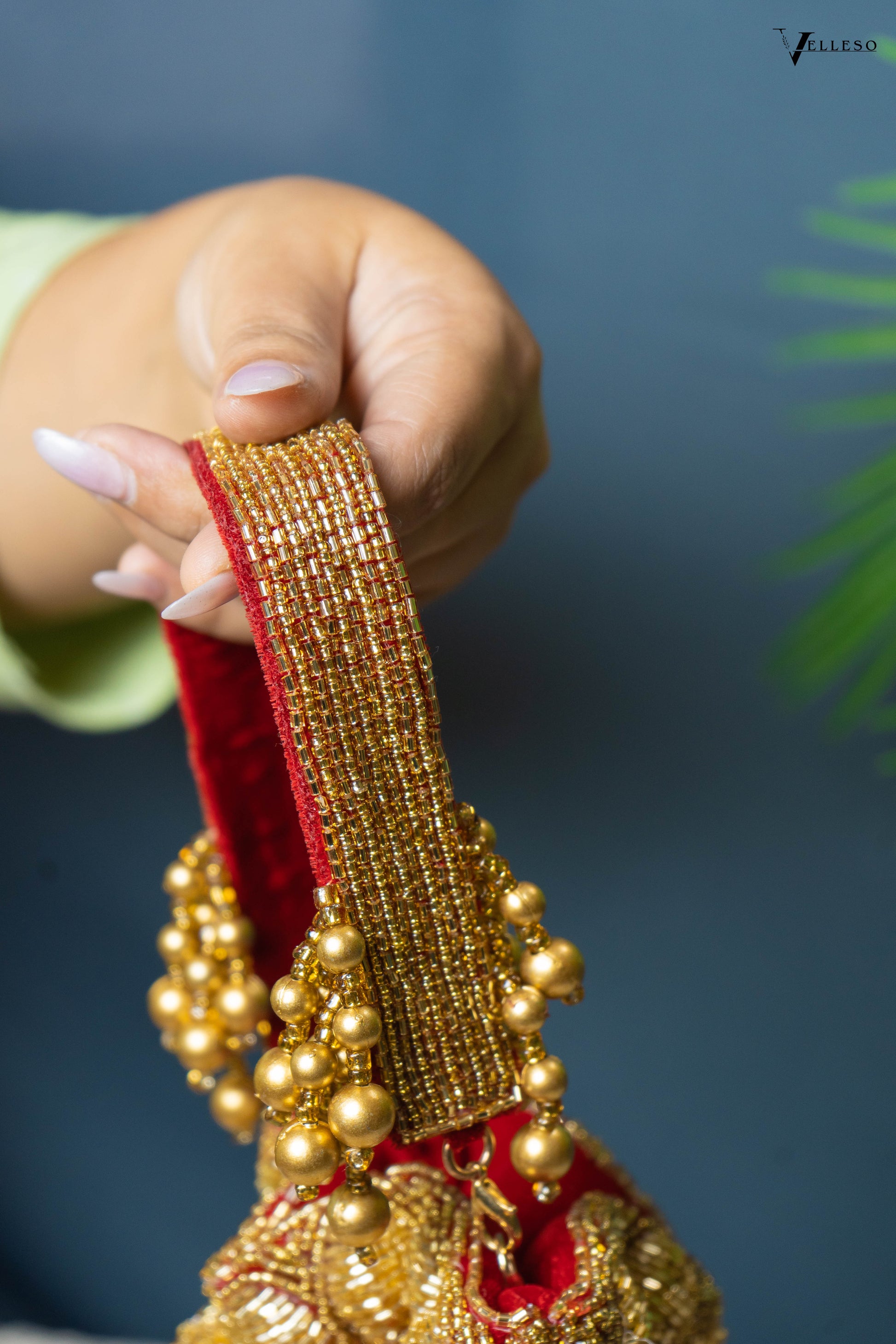 Solana Gold Beaded Potli