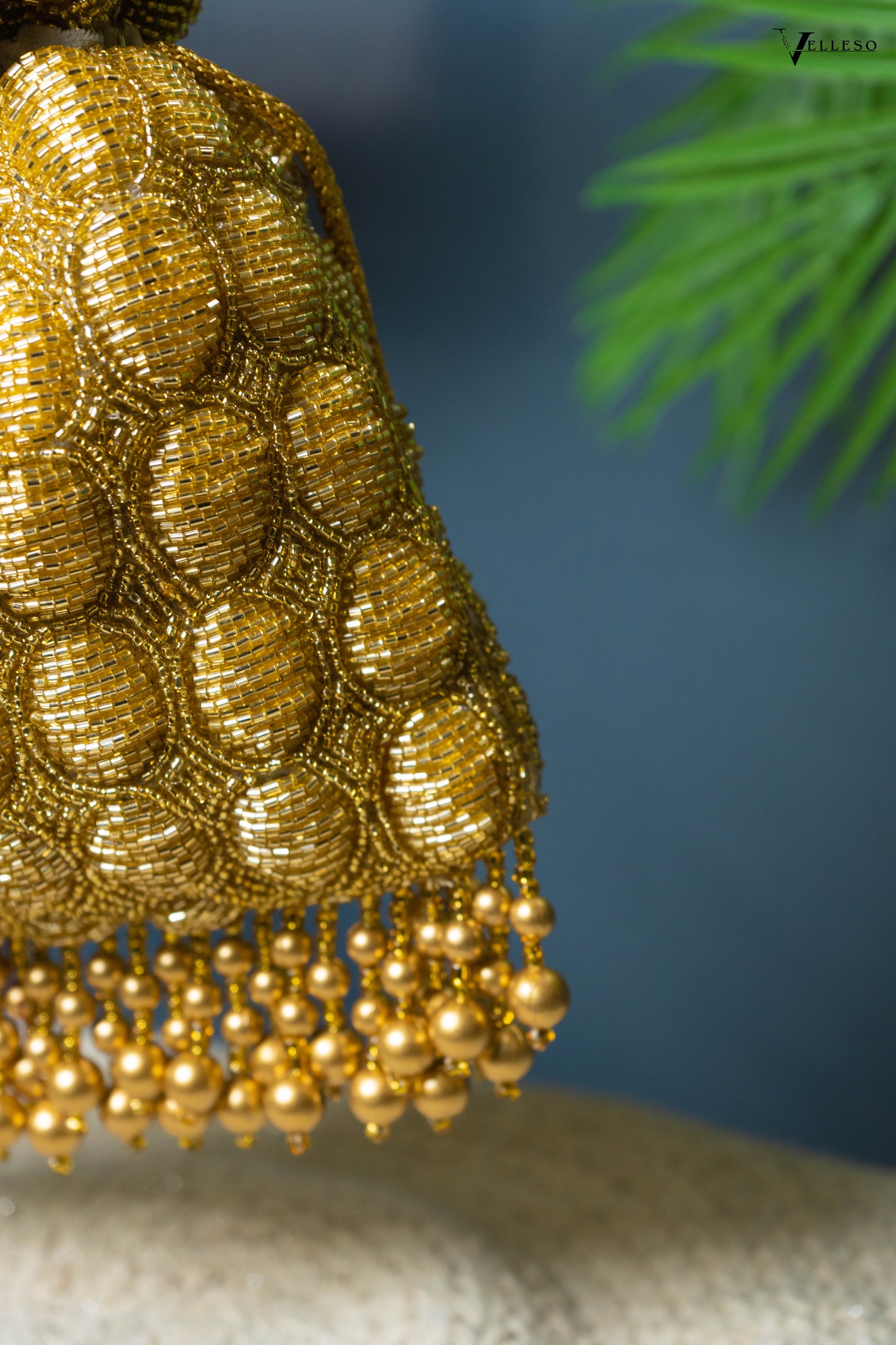 Solana Gold Beaded Potli