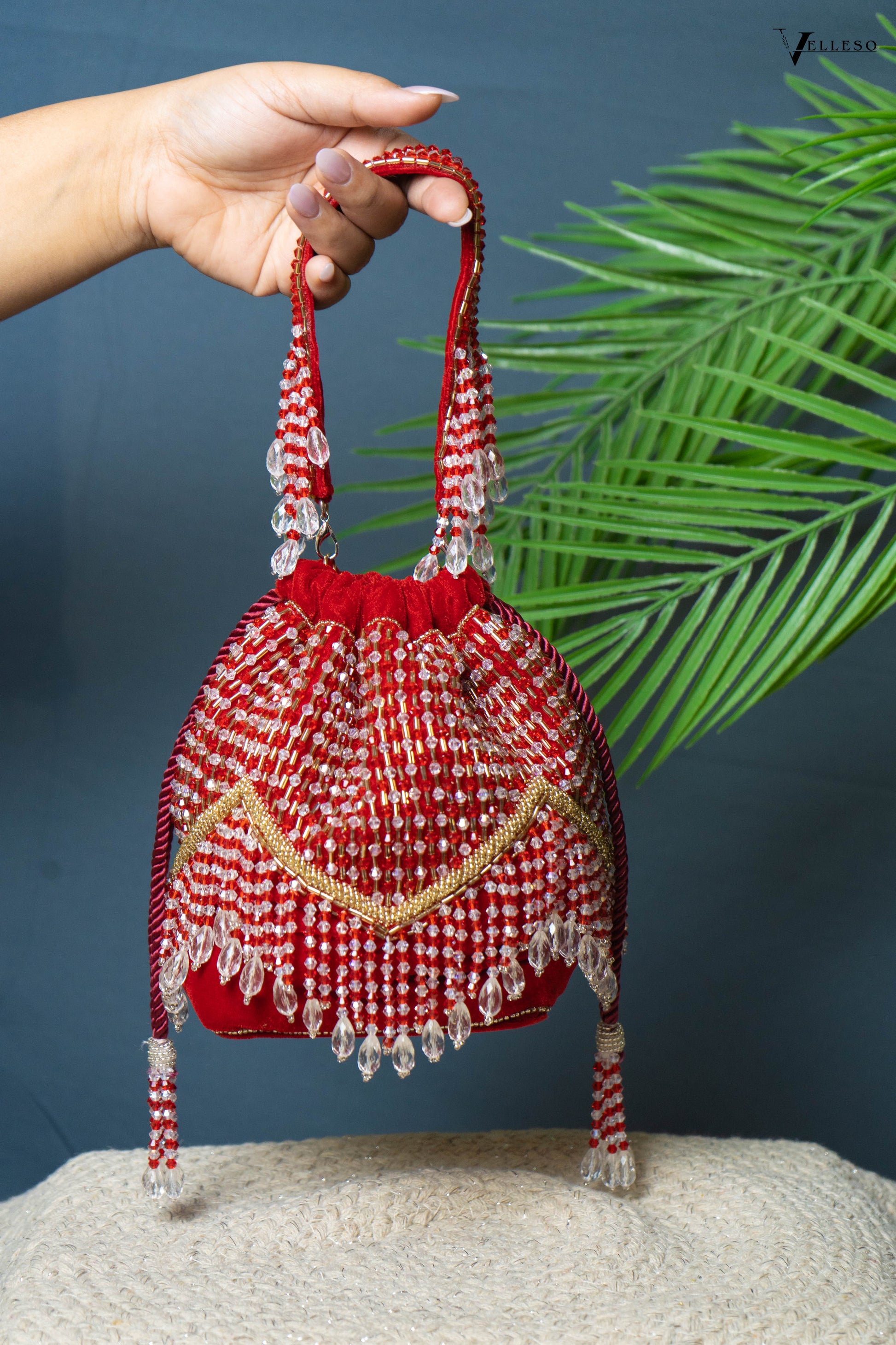 Elira Crystal Fringe Potli