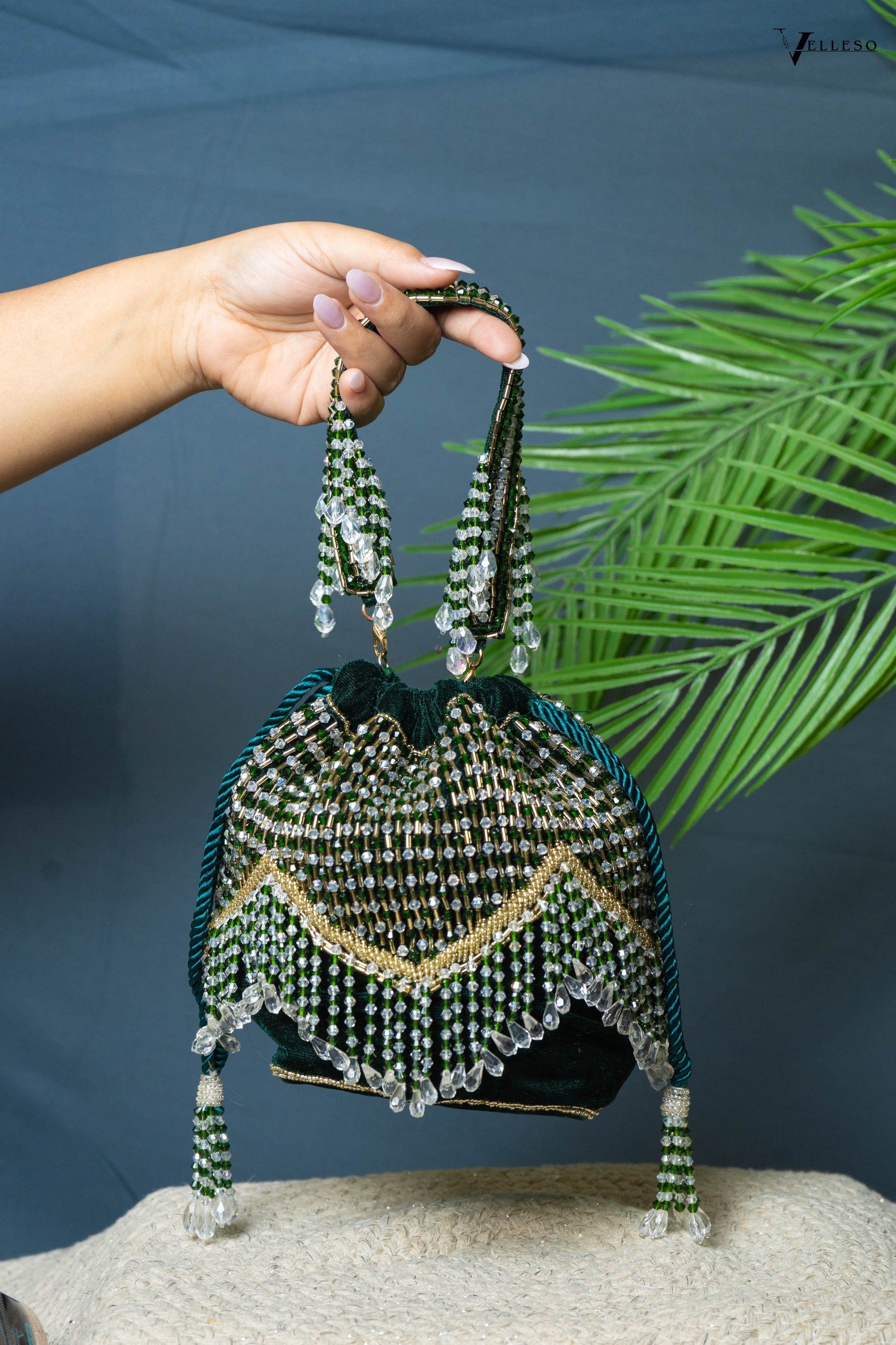 Elira Crystal Fringe Potli