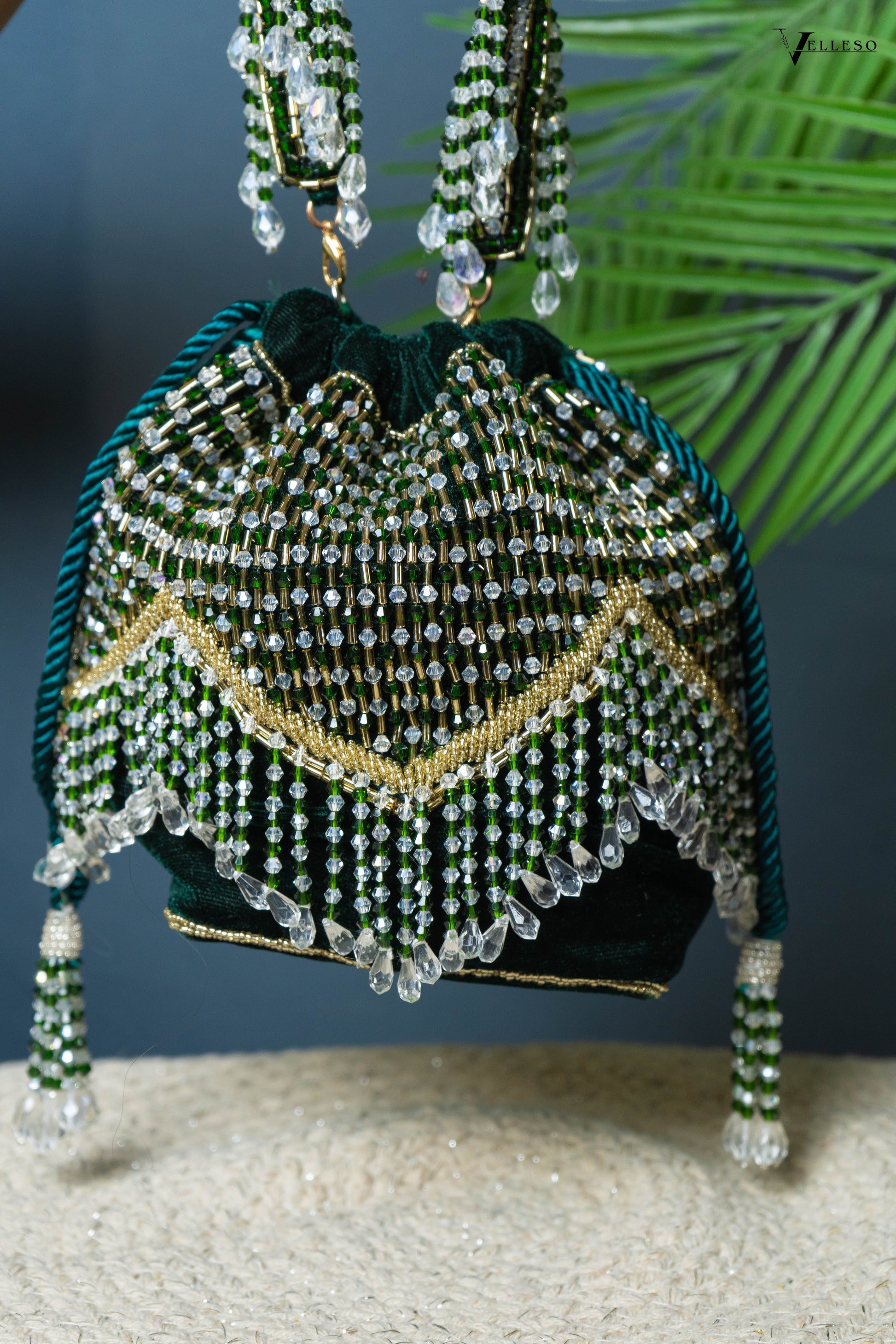 Elira Crystal Fringe Potli