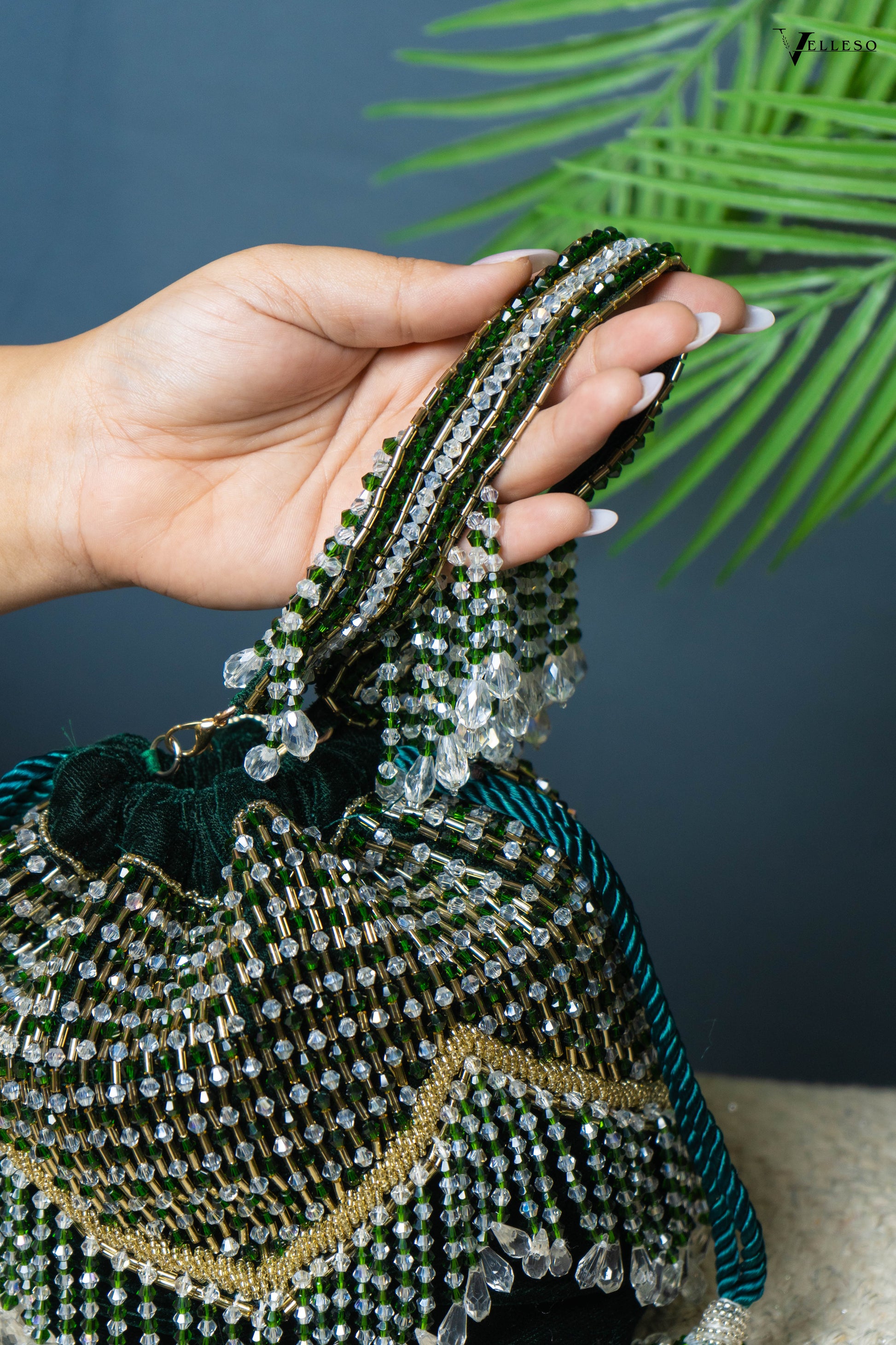 Elira Crystal Fringe Potli