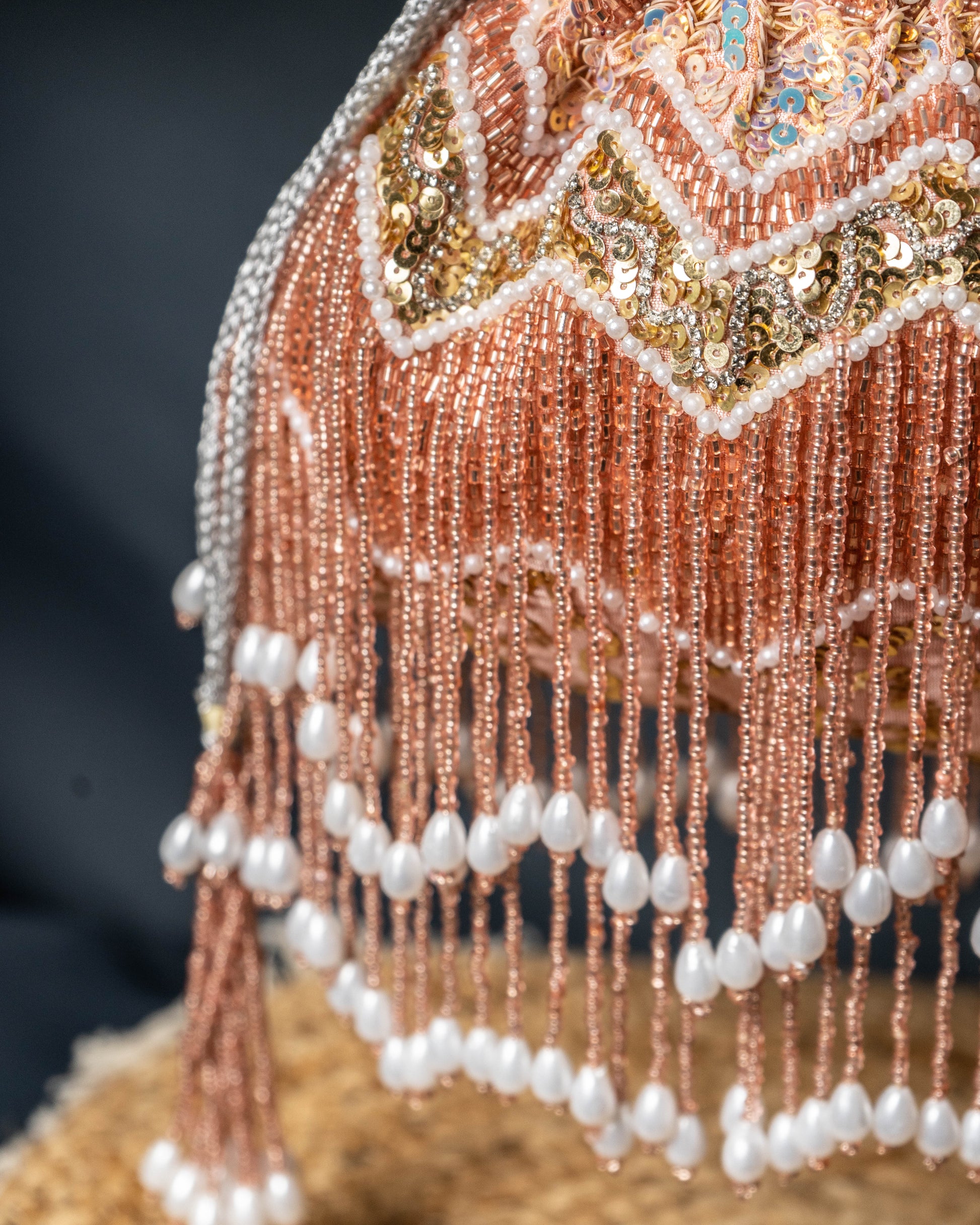 Zarifa Rose Fringe Potli