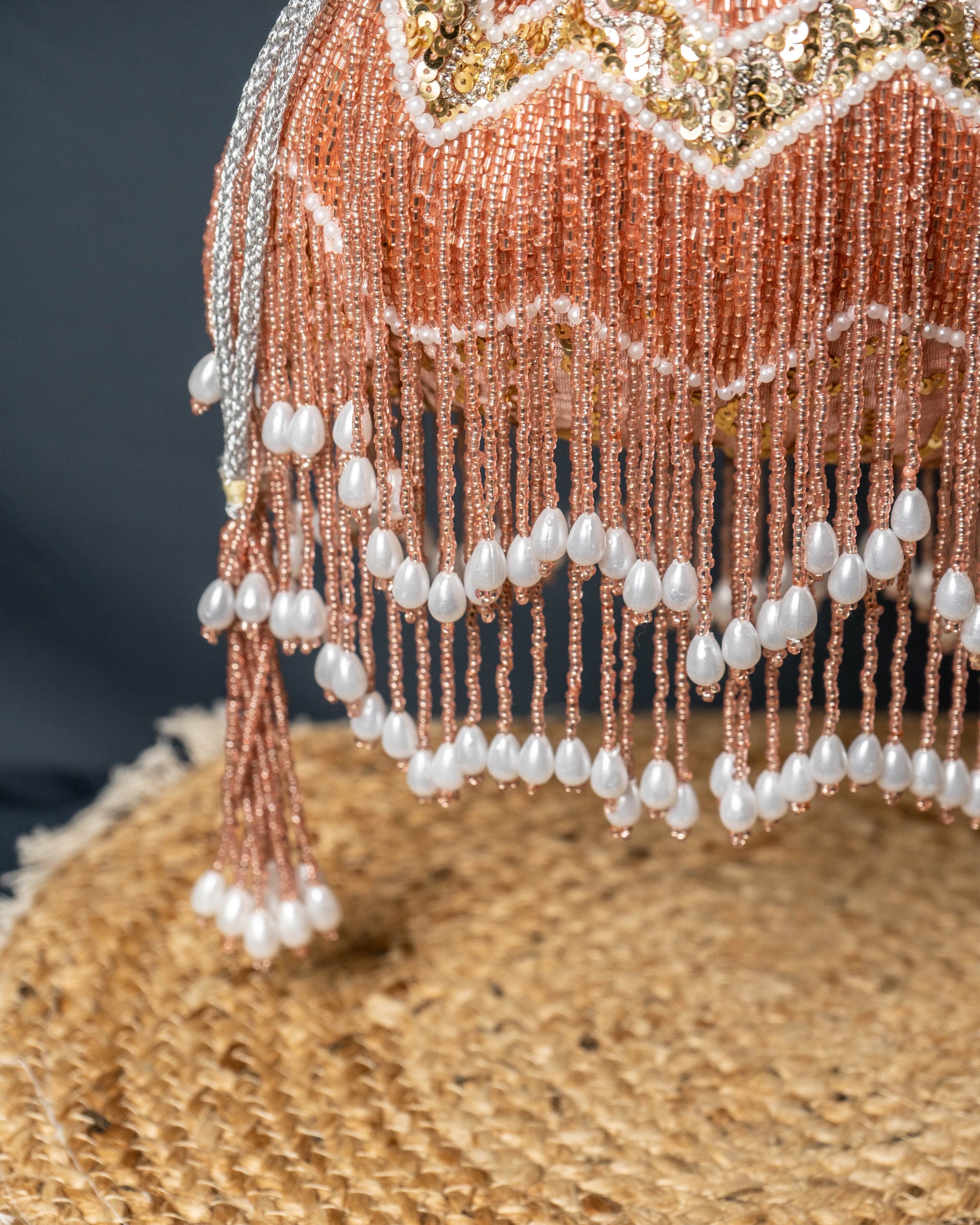 Zarifa Rose Fringe Potli