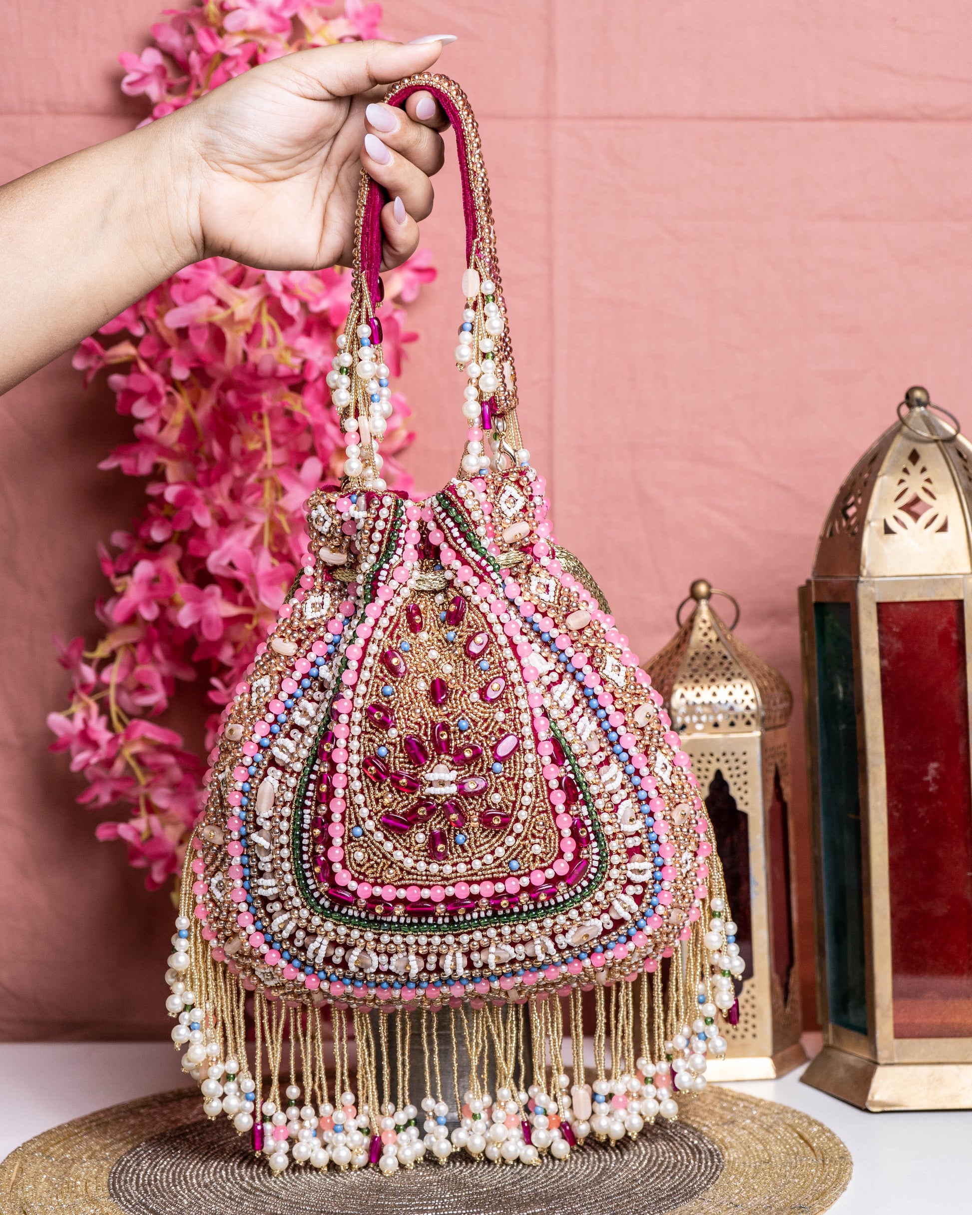 Amber Shahi – Handcrafted Royal Velvet Potli Bag