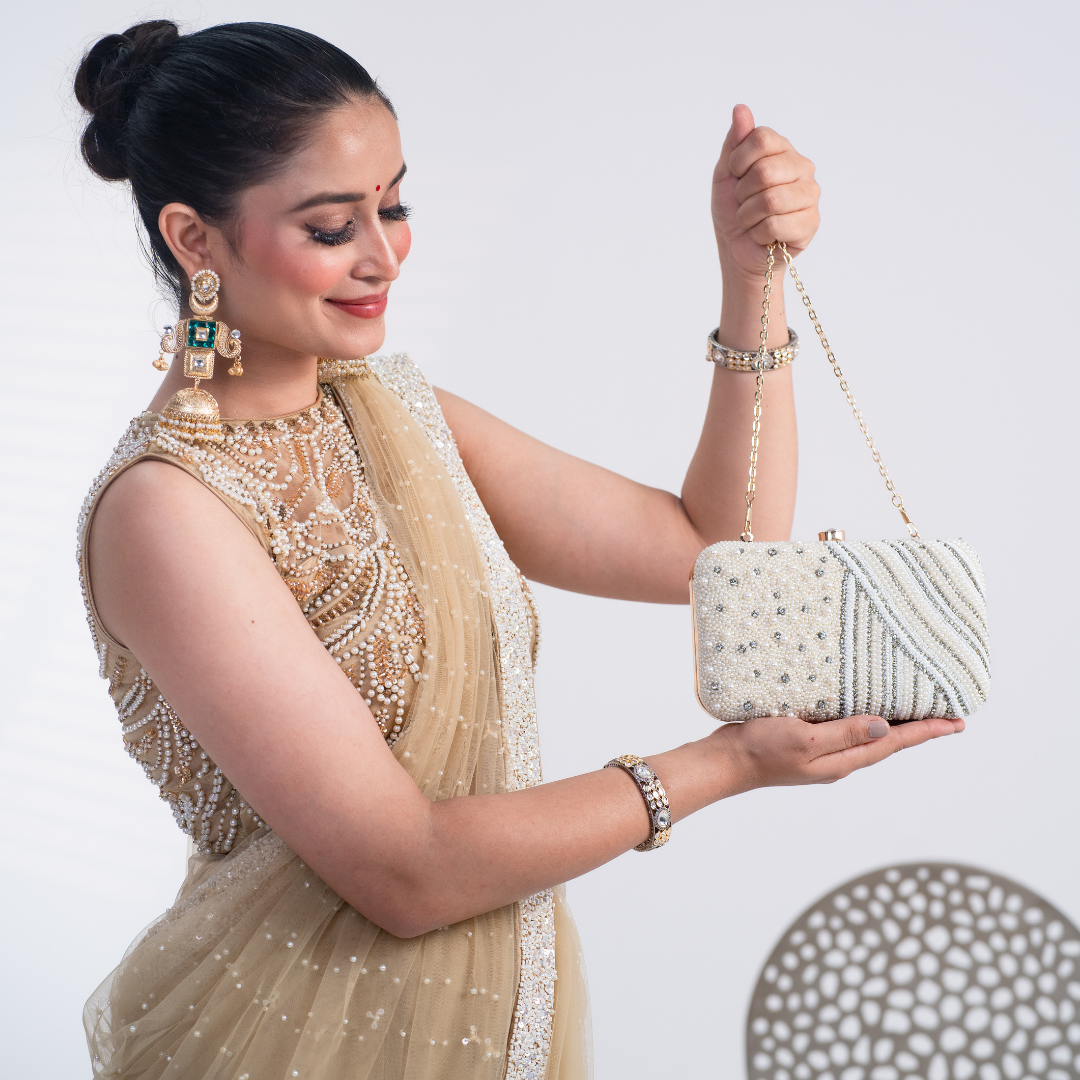 Lyra Pearl Shimmer Clutch