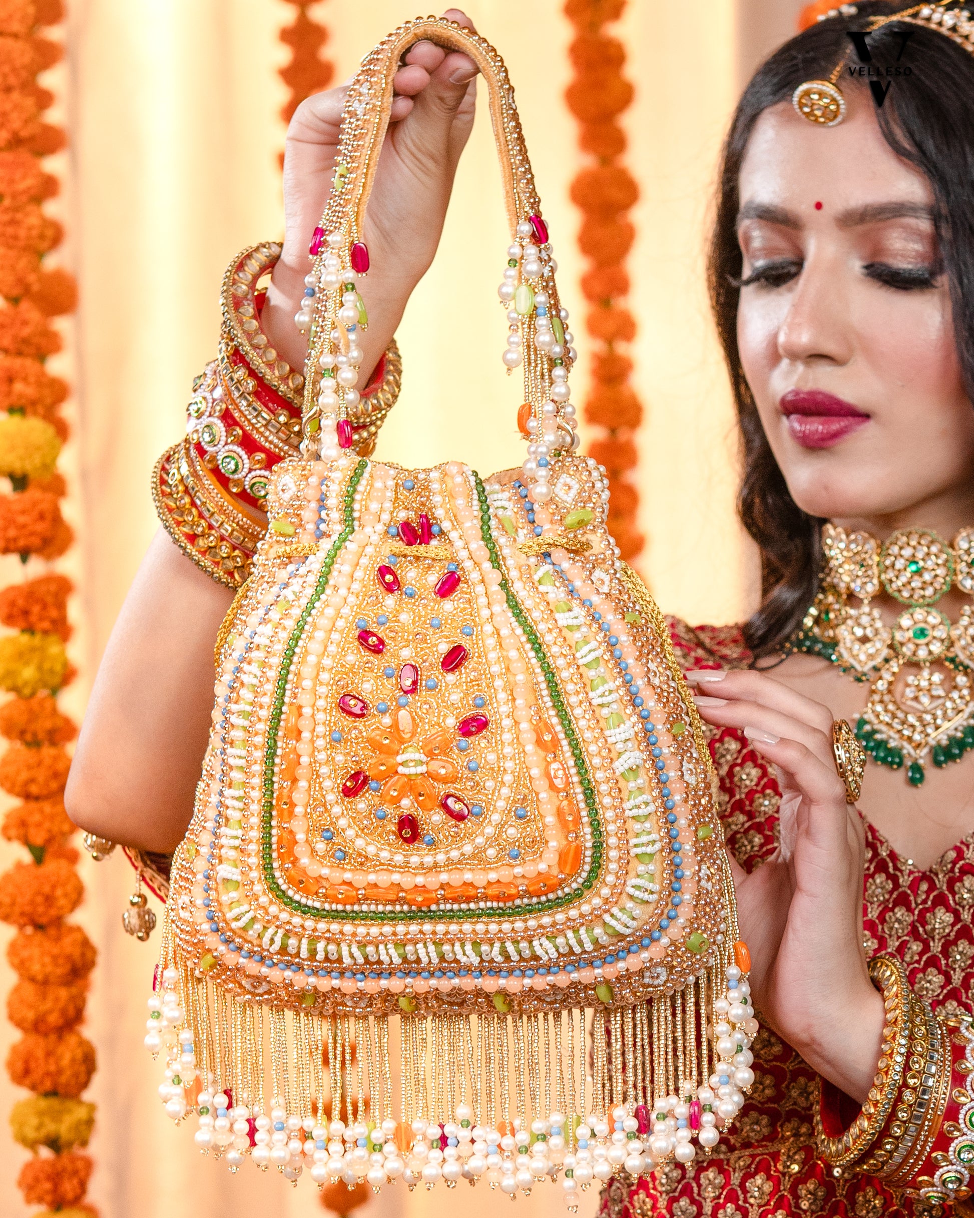 Amber Shahi – Handcrafted Royal Velvet Potli Bag