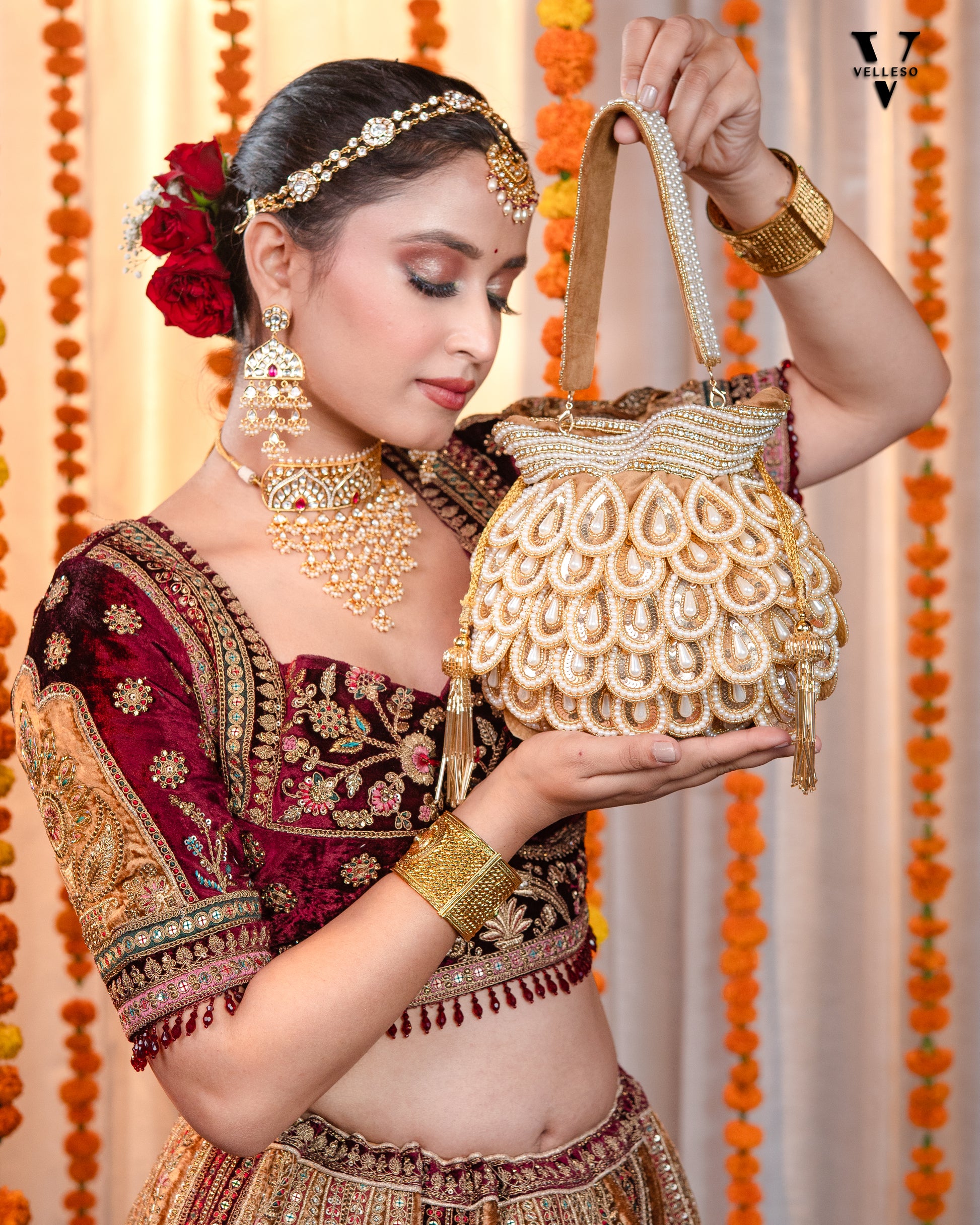 Zafrina Golden Royale Potli Bag