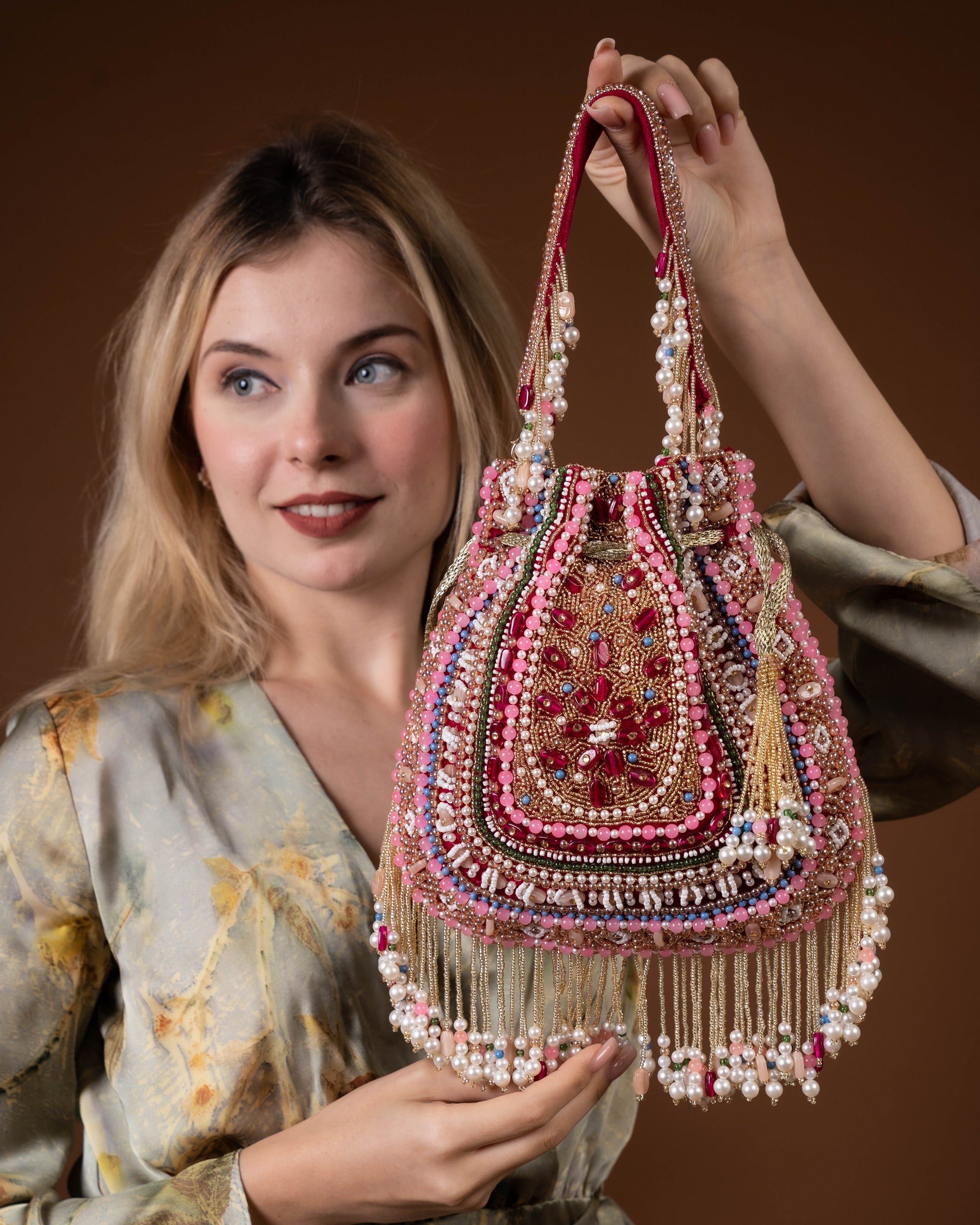 Amber Shahi – Handcrafted Royal Velvet Potli Bag