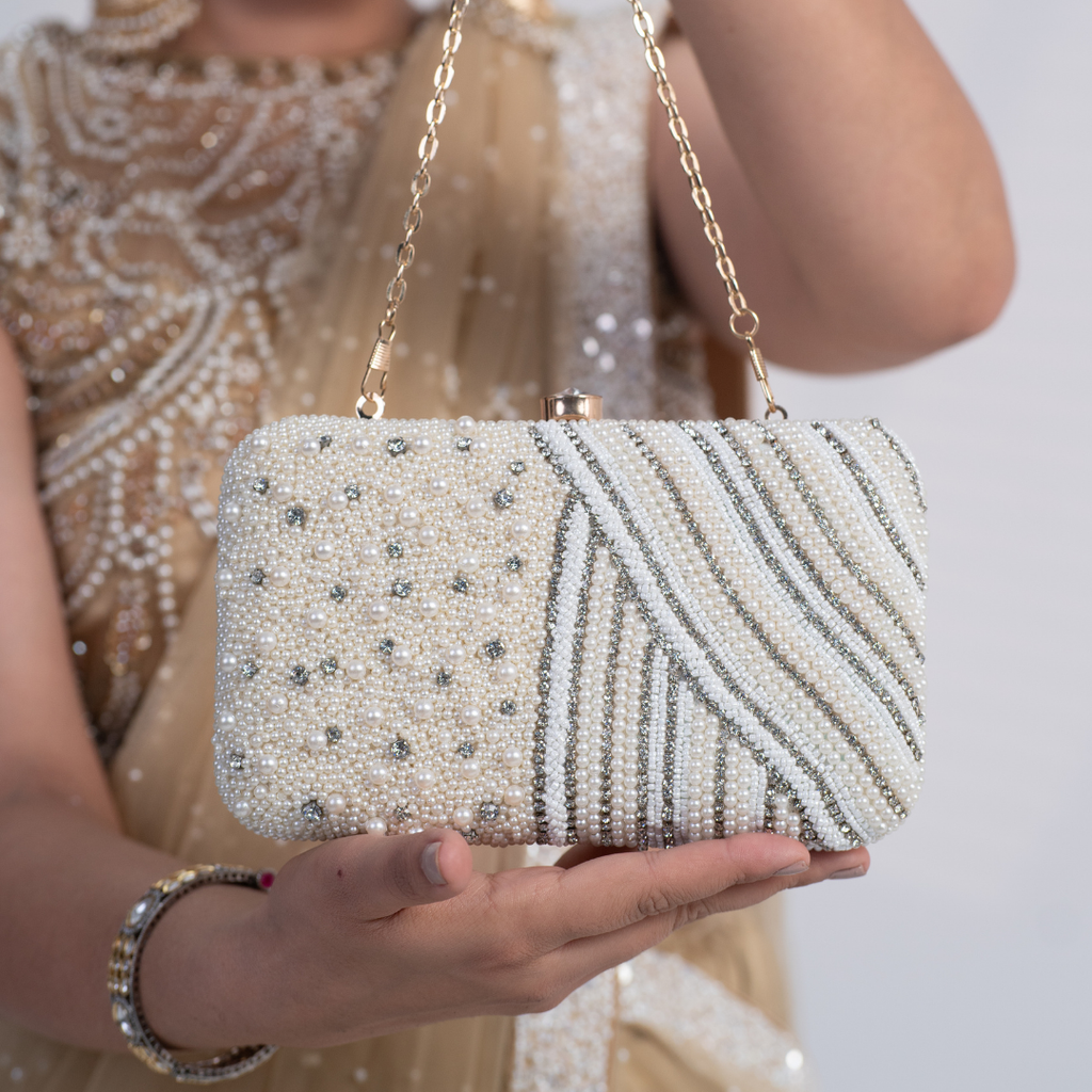 Lyra Pearl Shimmer Clutch