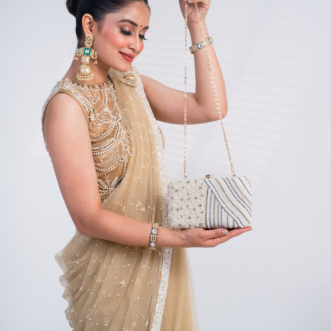 Lyra Pearl Shimmer Clutch