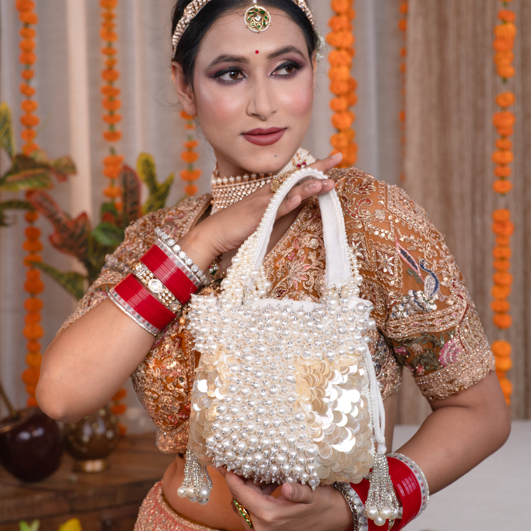 Ivoree Cascade Beaded Potli Bag