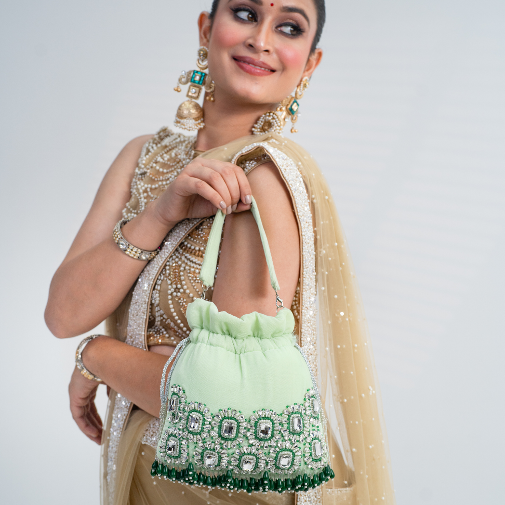 Ameera Velvet Emerald Potli