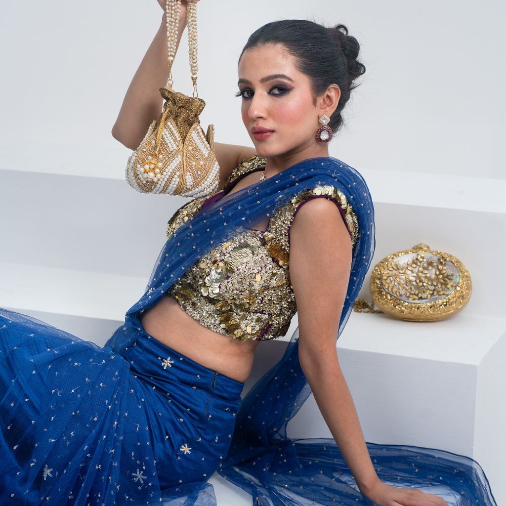 Golden Empress Lotus Potli
