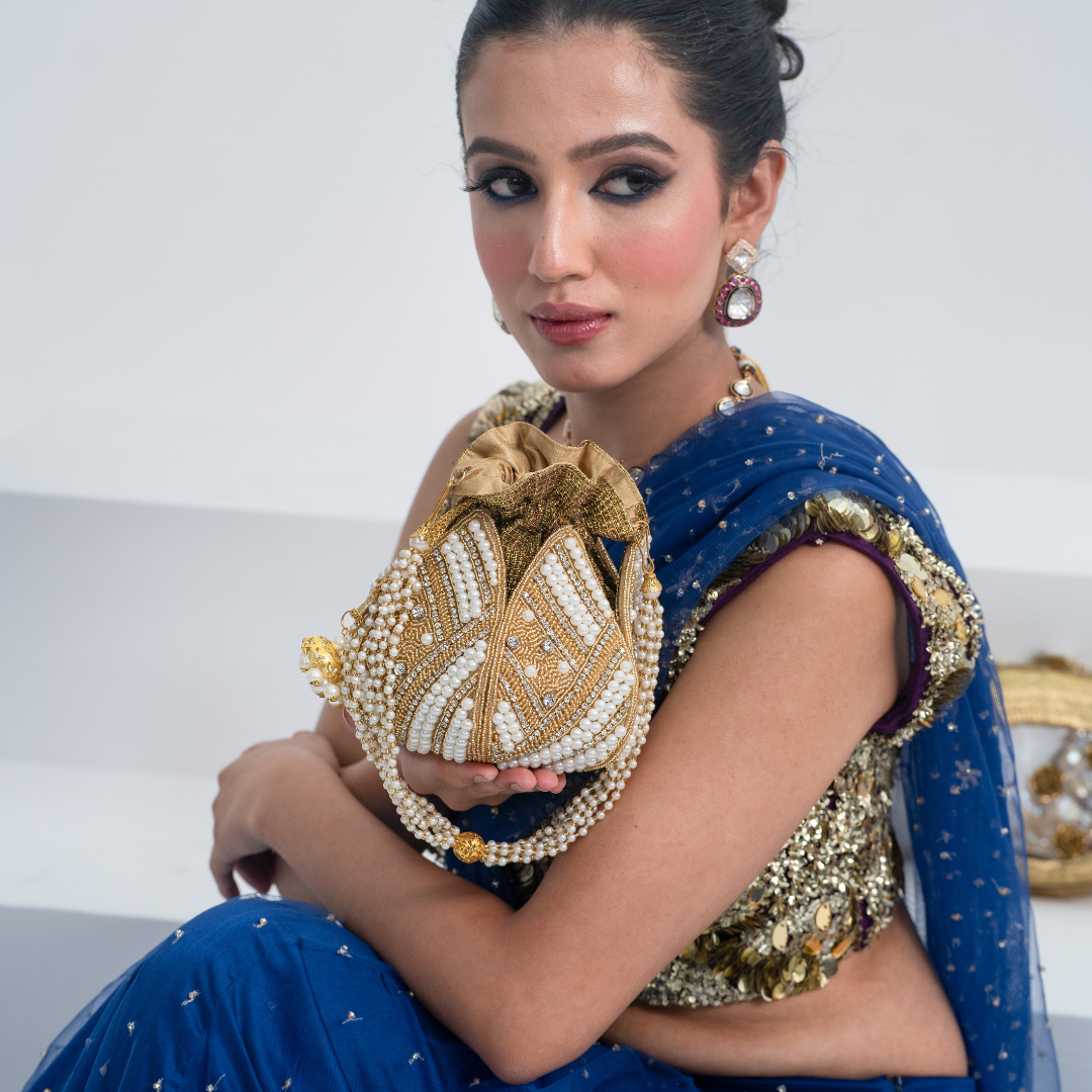 Golden Empress Lotus Potli