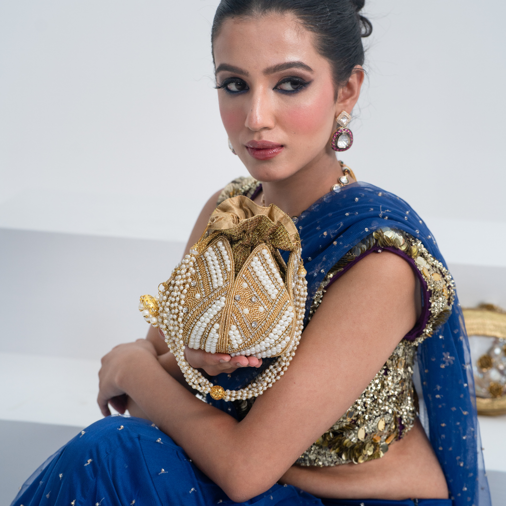 Golden Empress Lotus Potli