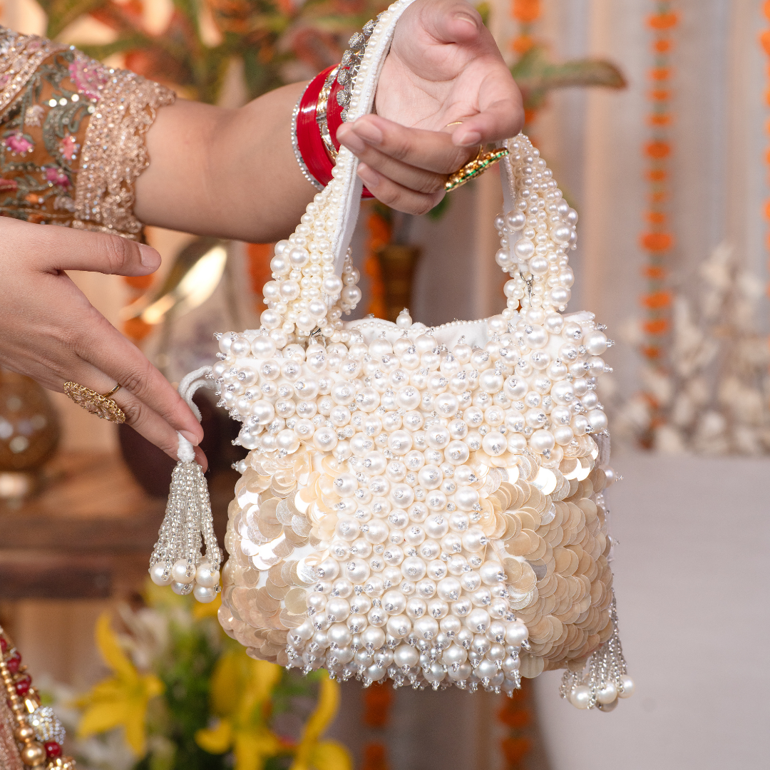 Ivoree Cascade Beaded Potli Bag