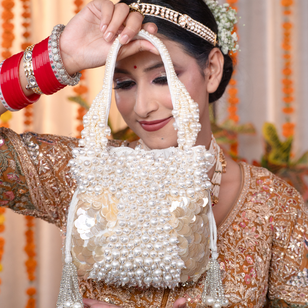 Ivoree Cascade Beaded Potli Bag