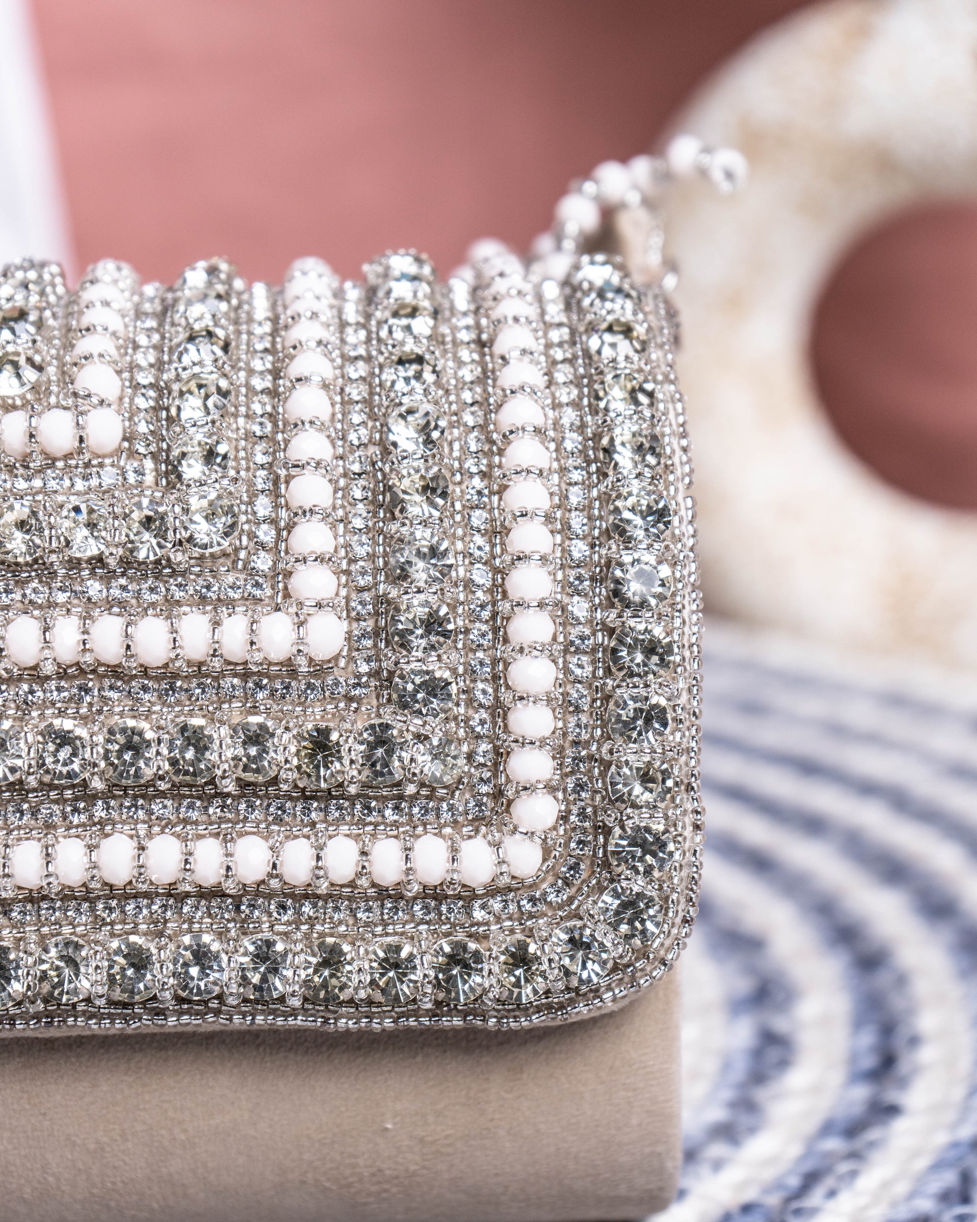 Nouréa Crystal Pearl Flap Bag