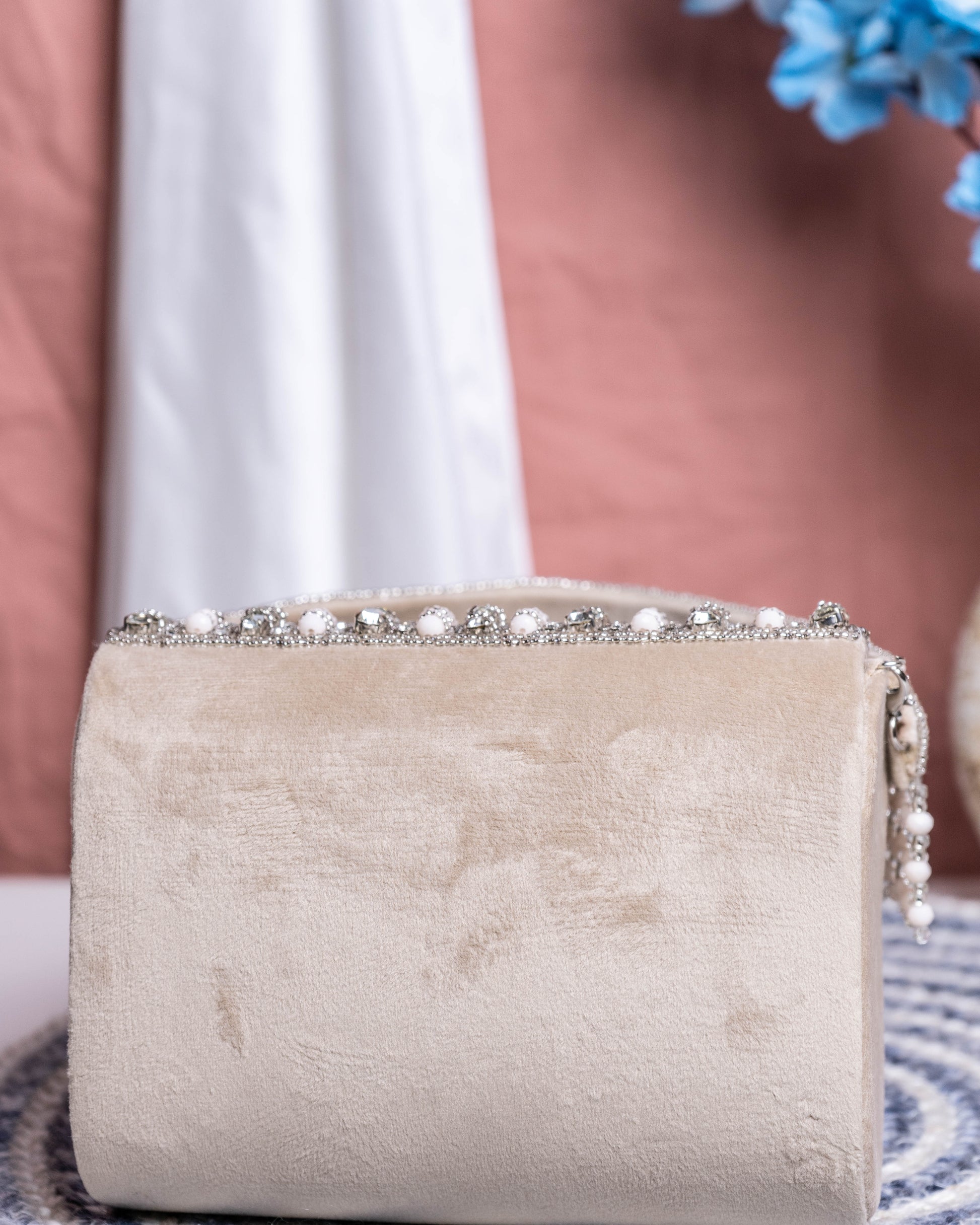 Nouréa Crystal Pearl Flap Bag
