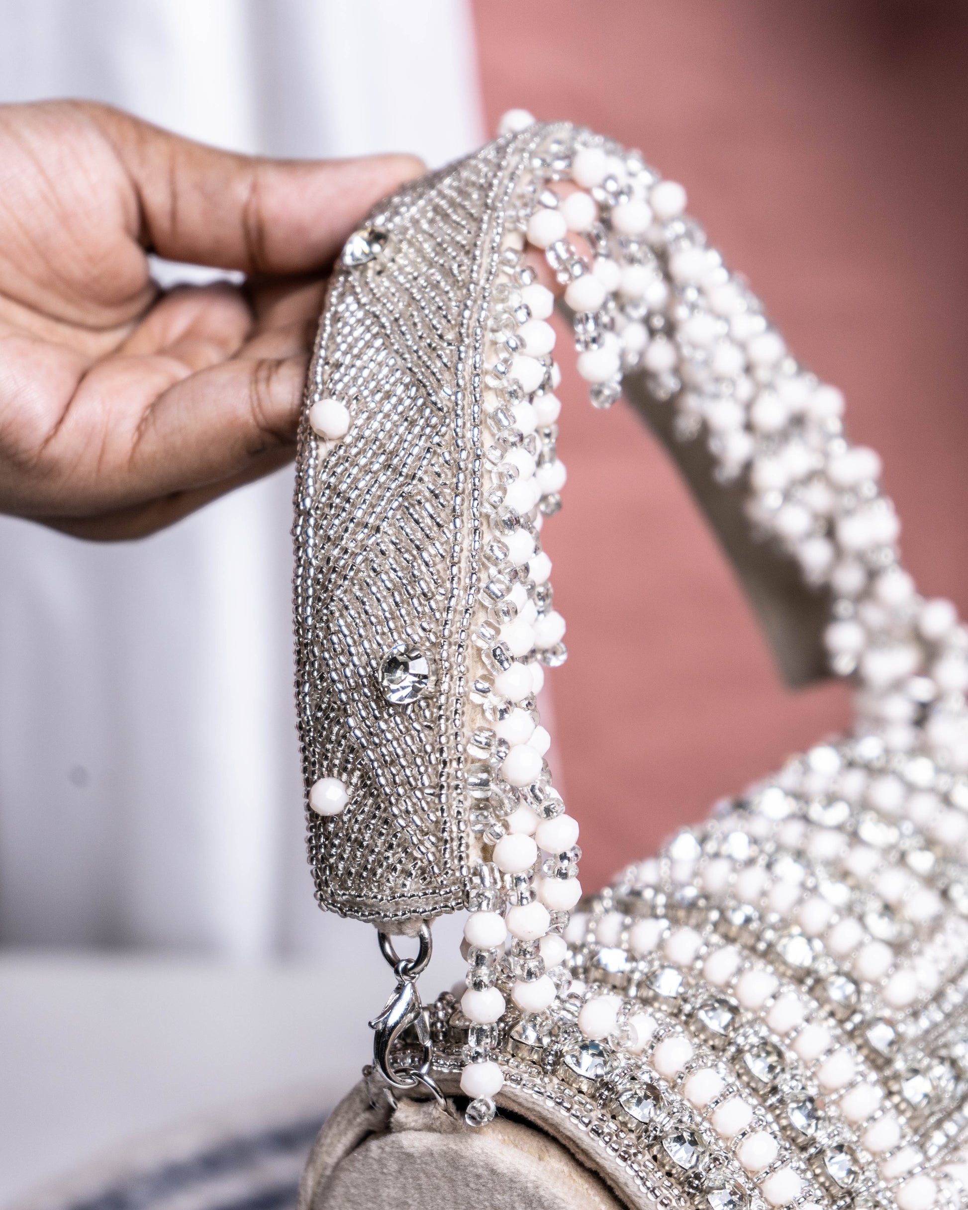 Nouréa Crystal Pearl Flap Bag