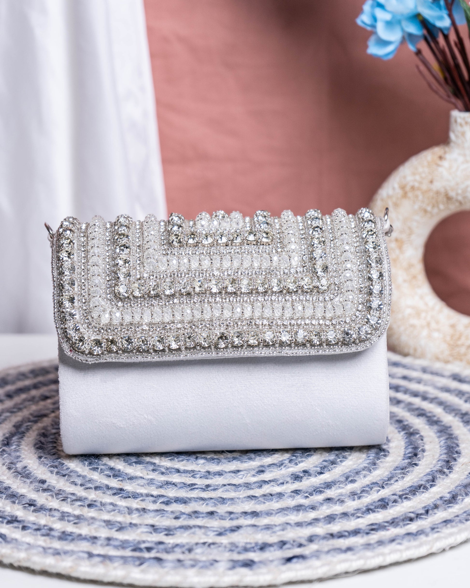 Nouréa Crystal Pearl Flap Bag