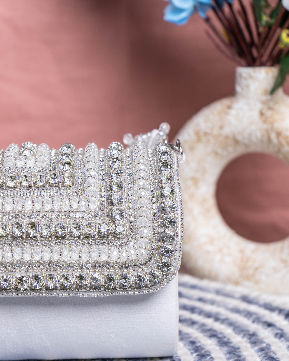 Nouréa Crystal Pearl Flap Bag