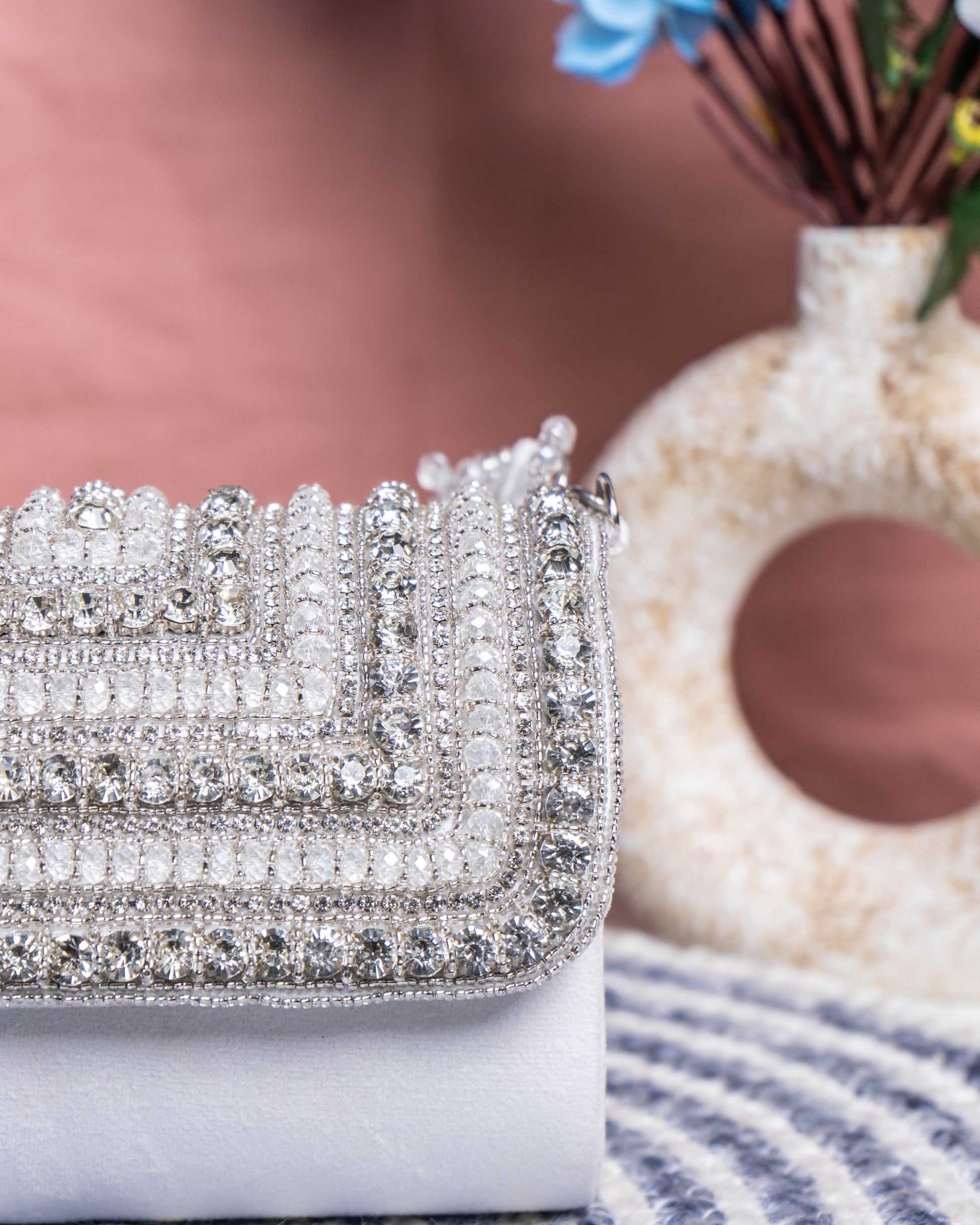 Nouréa Crystal Pearl Flap Bag
