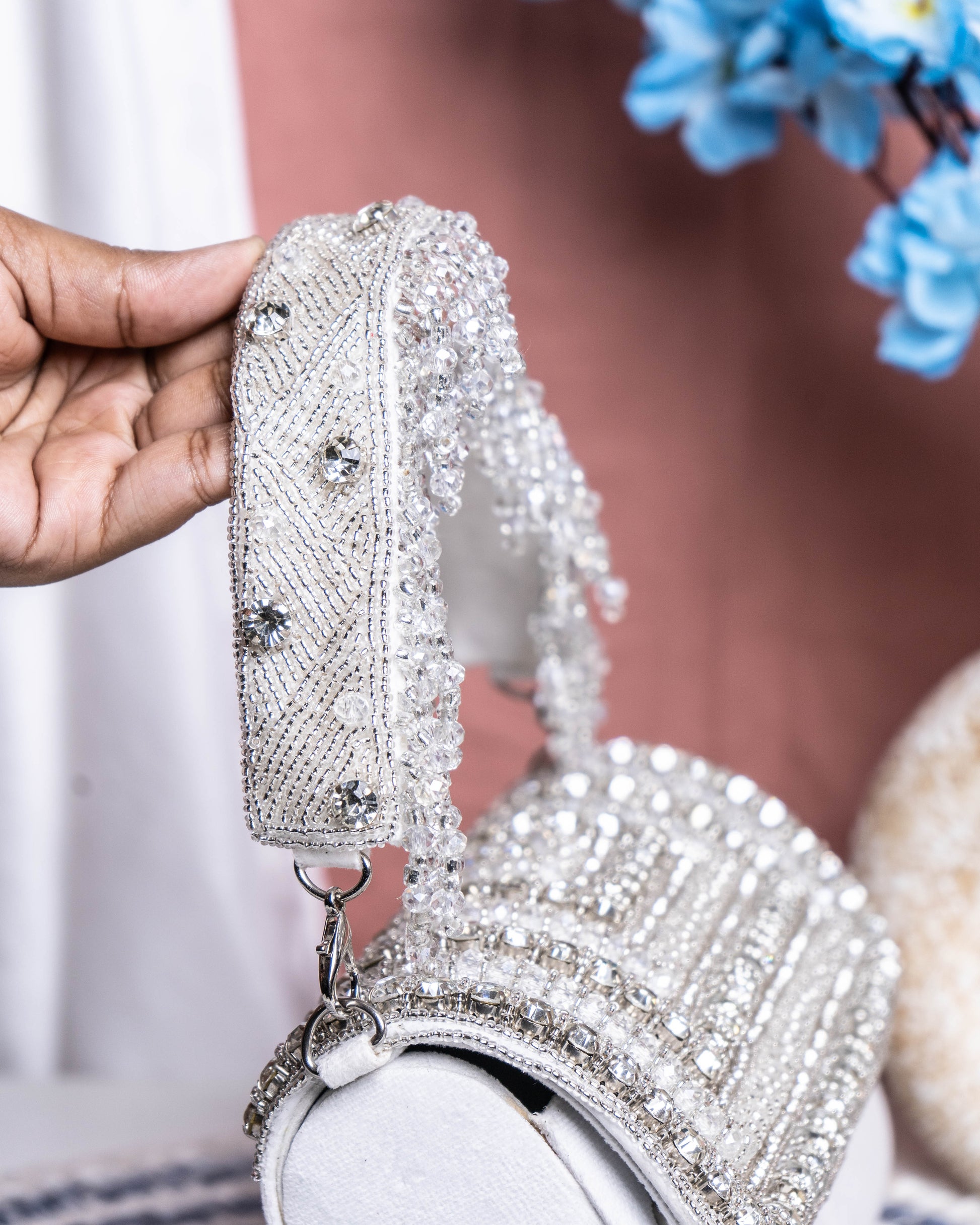 Nouréa Crystal Pearl Flap Bag