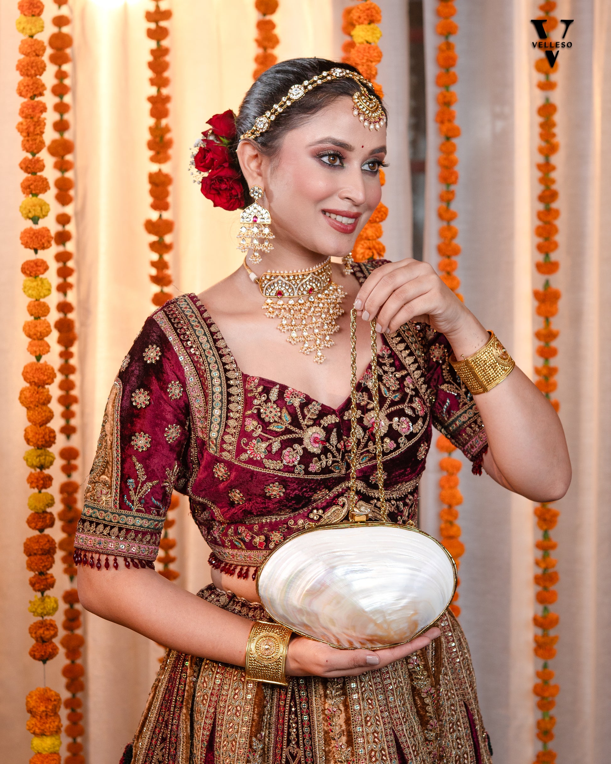 Aurira Oval MOP Clutch Bag