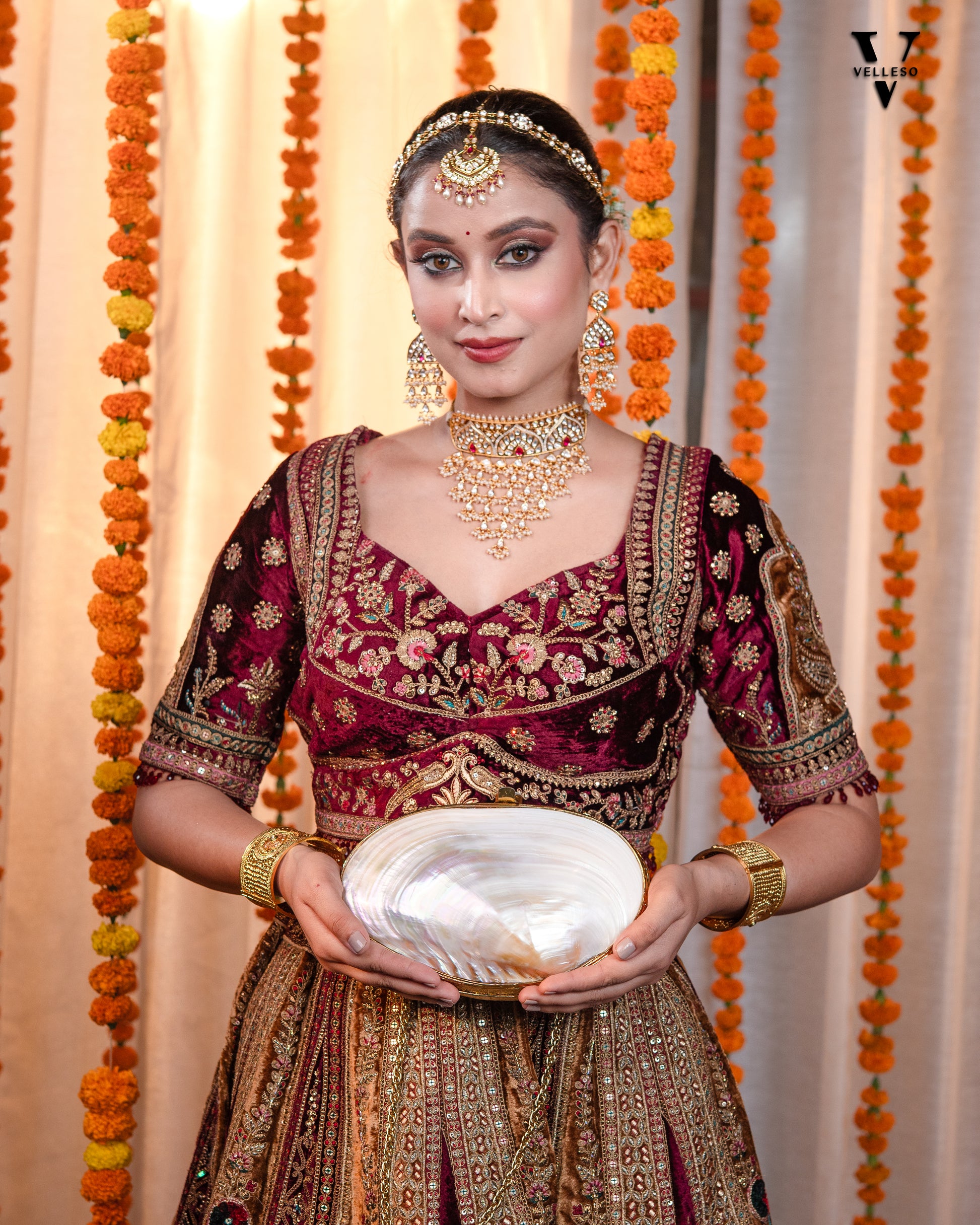 Aurira Oval MOP Clutch Bag