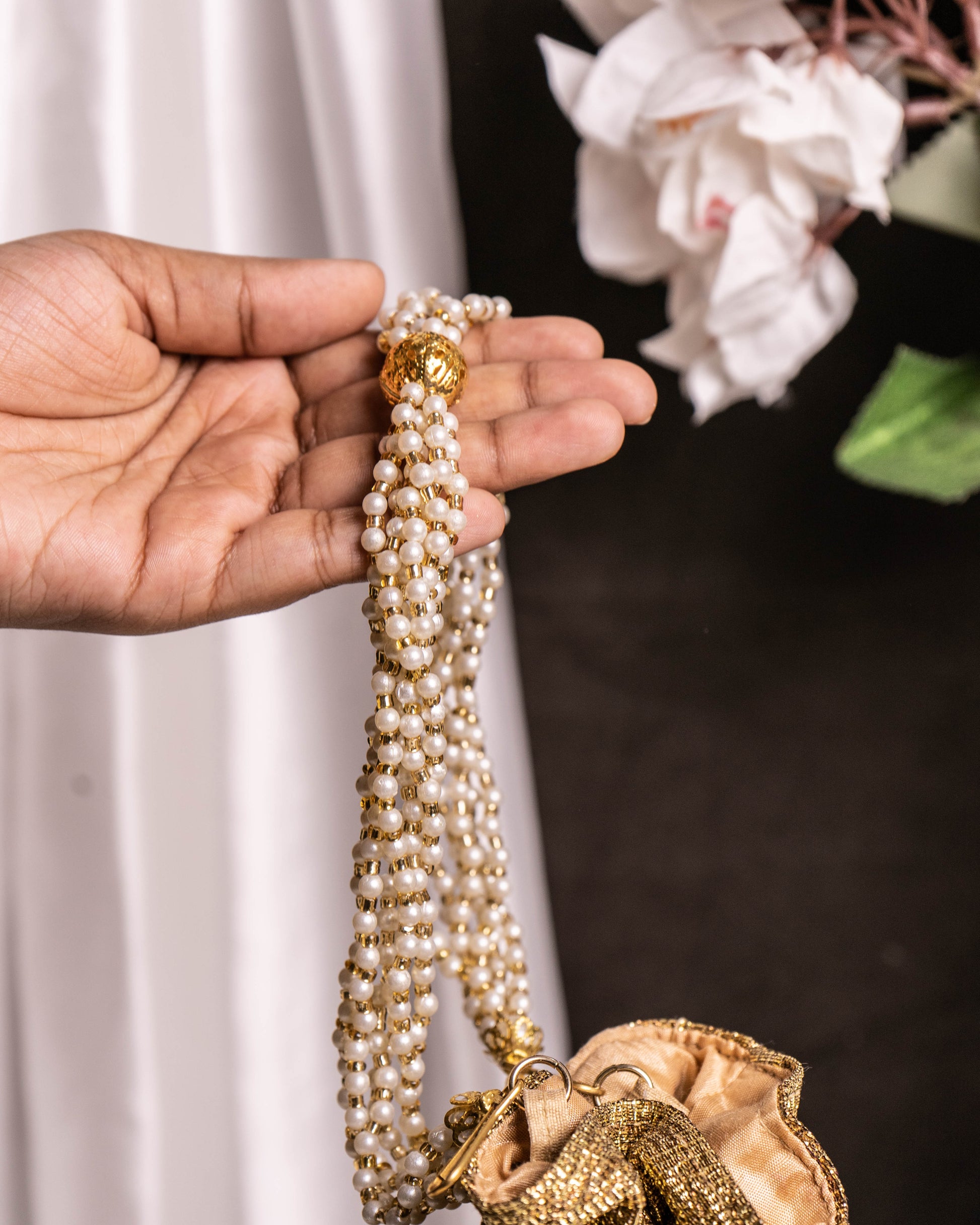 Pearl Crown Lotus Potli