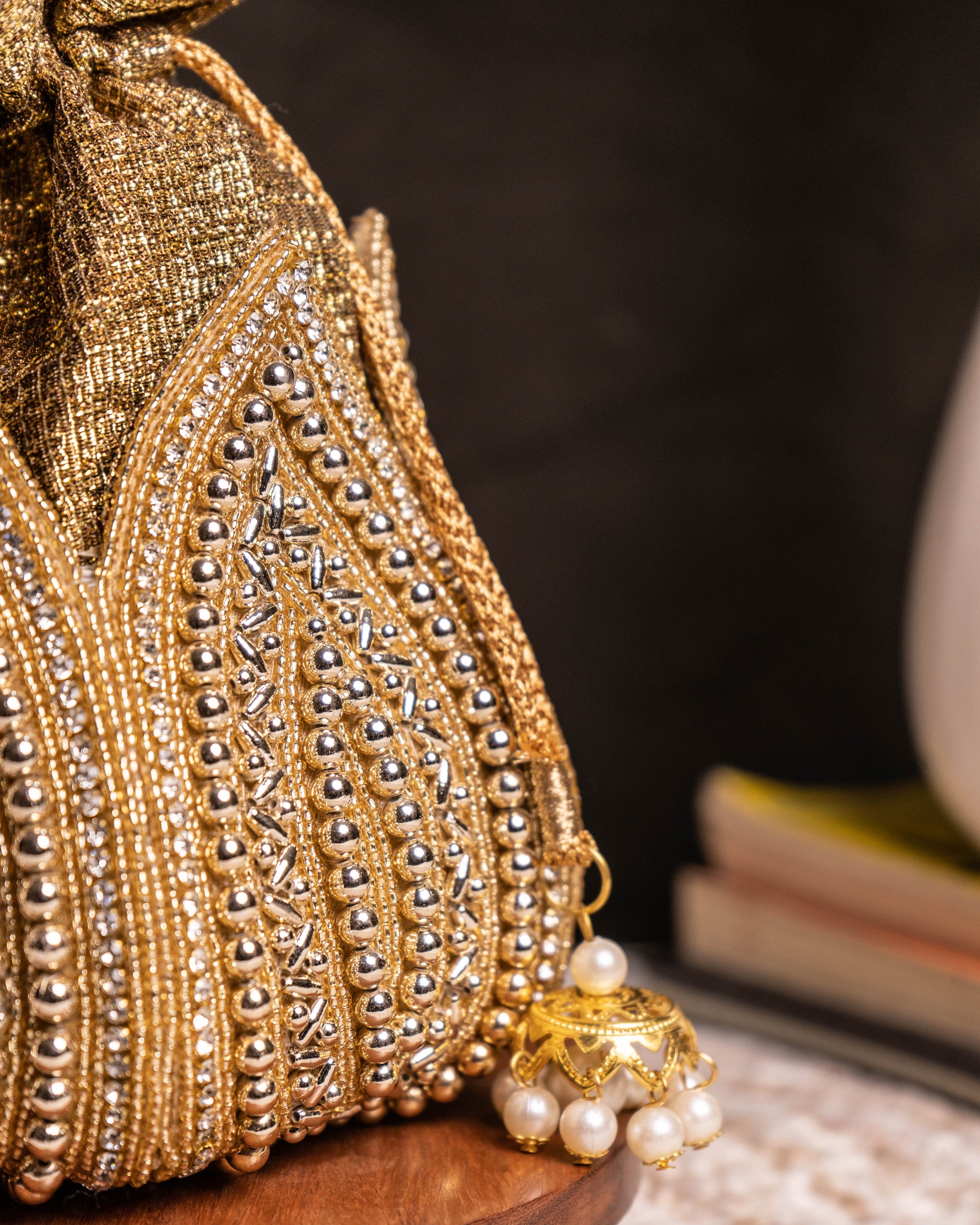 Pearl Crown Lotus Potli