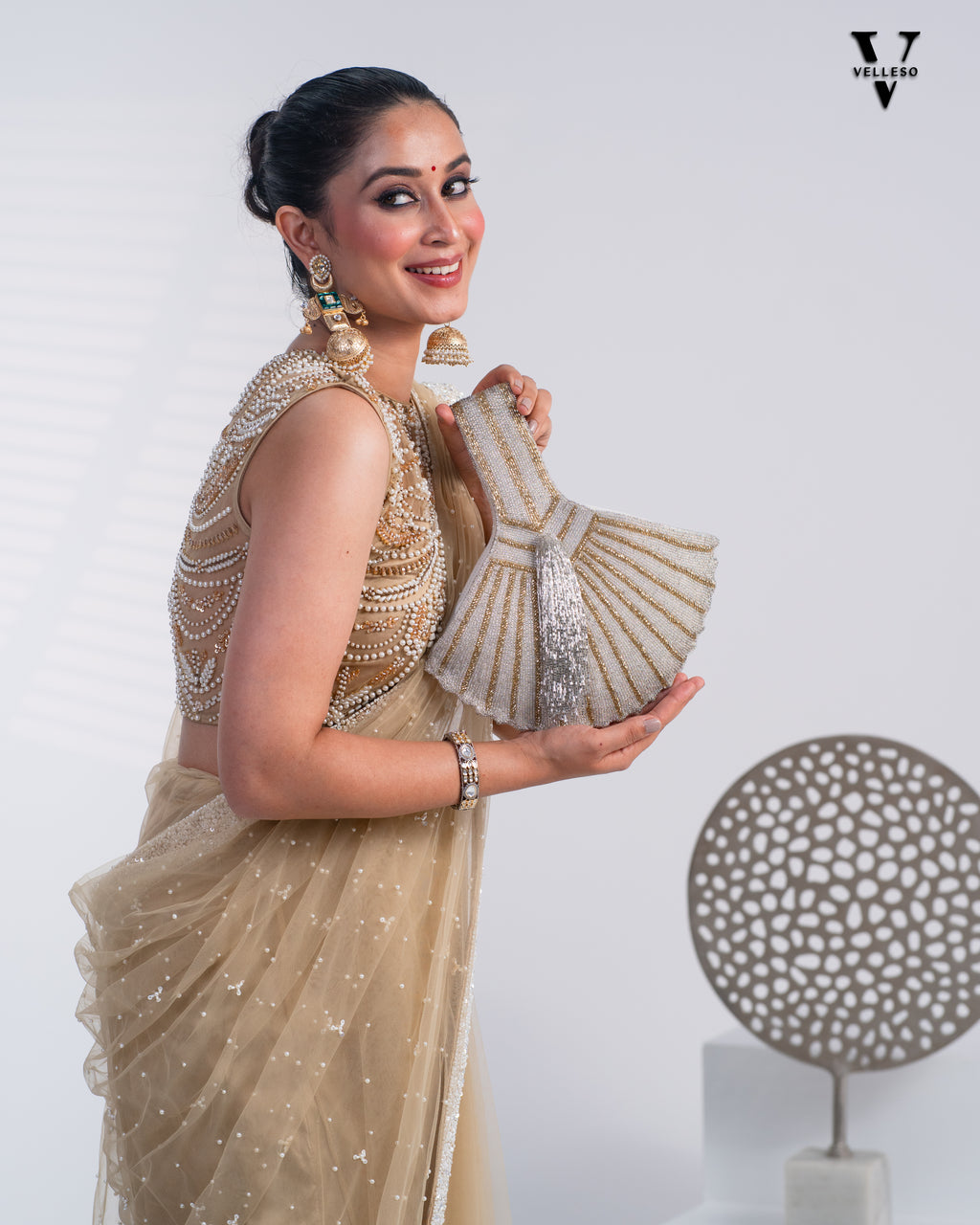 Sierra Fan-Tail Beaded Bag