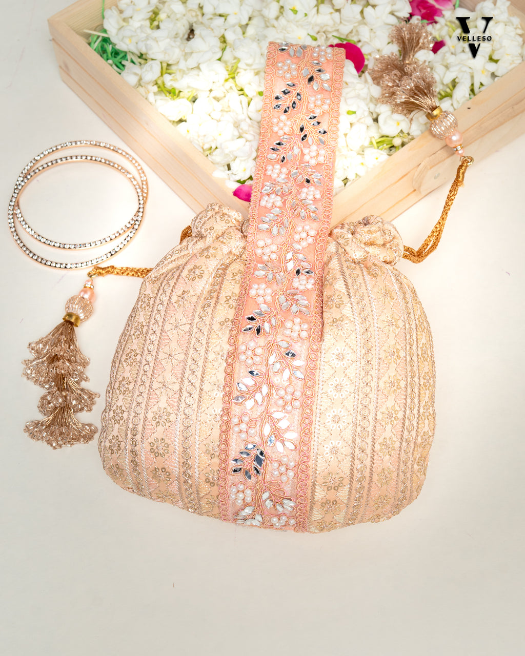 Noorira Blush Gold Potli Bag