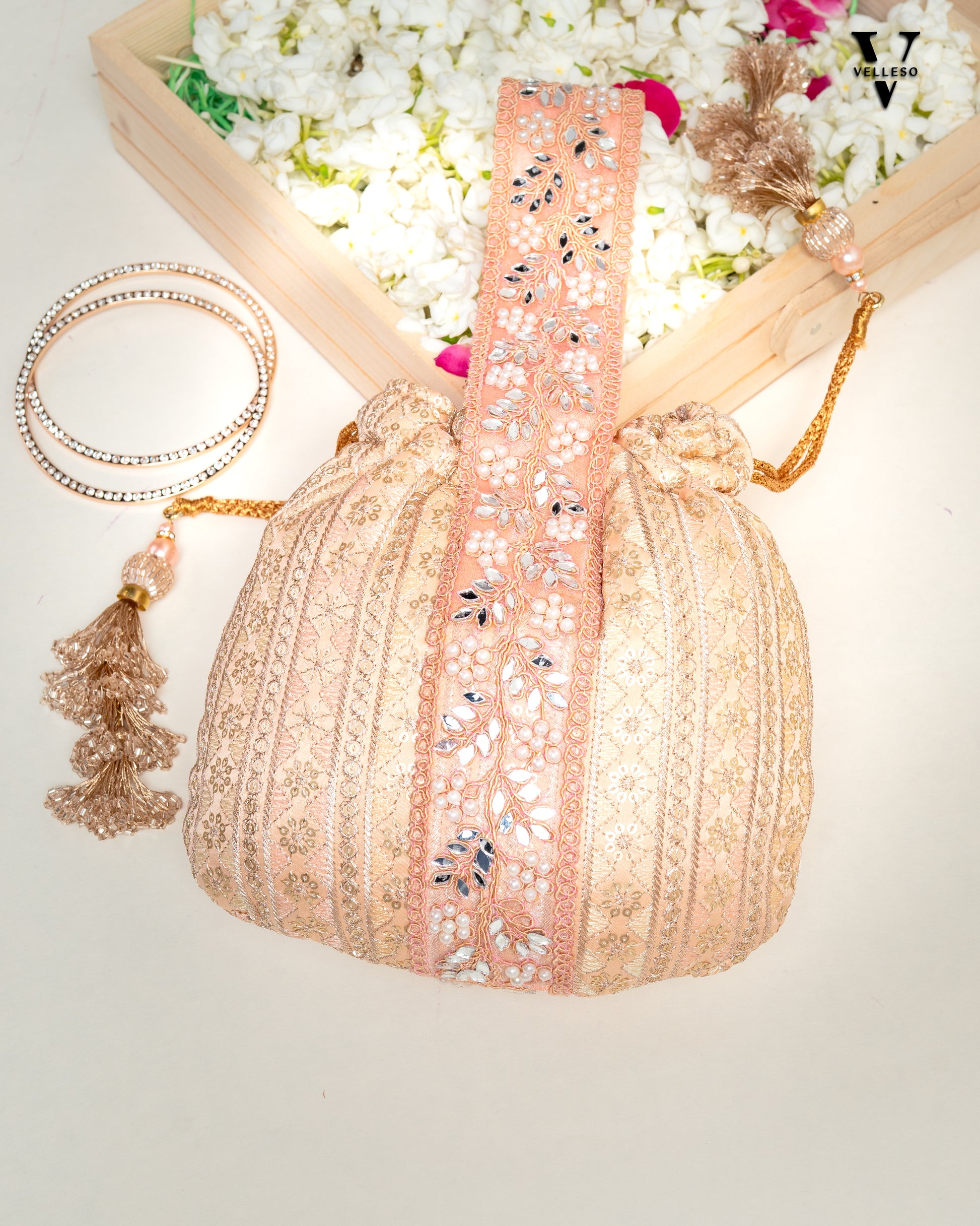 Noorira Blush Gold Potli Bag