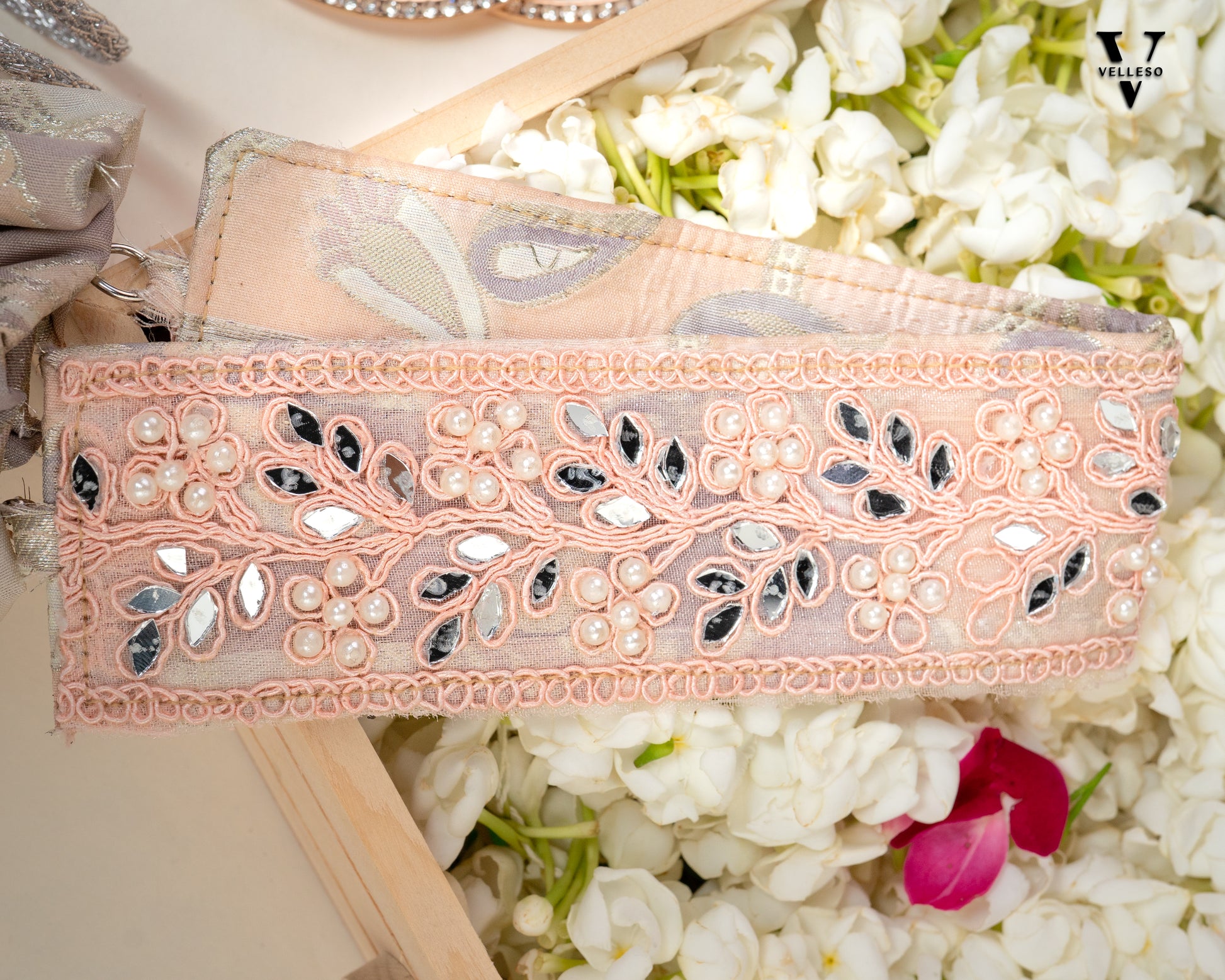 Aaira Blush Paisley Potli Bag