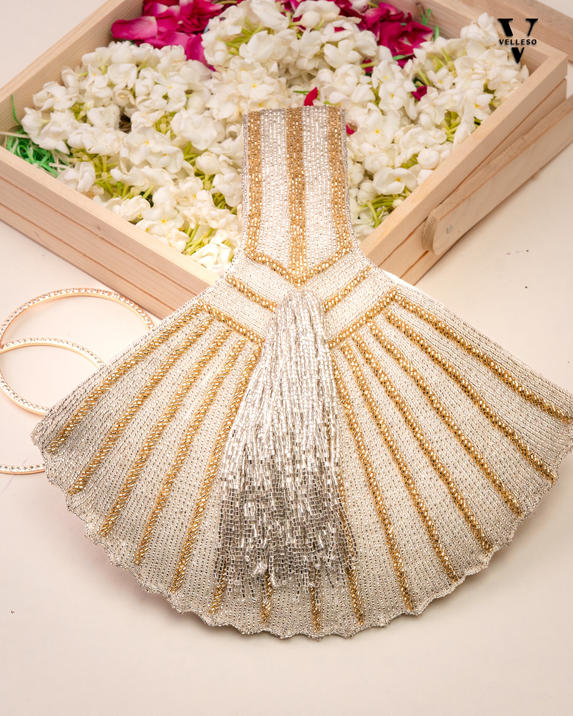 Sierra Fan-Tail Beaded Bag