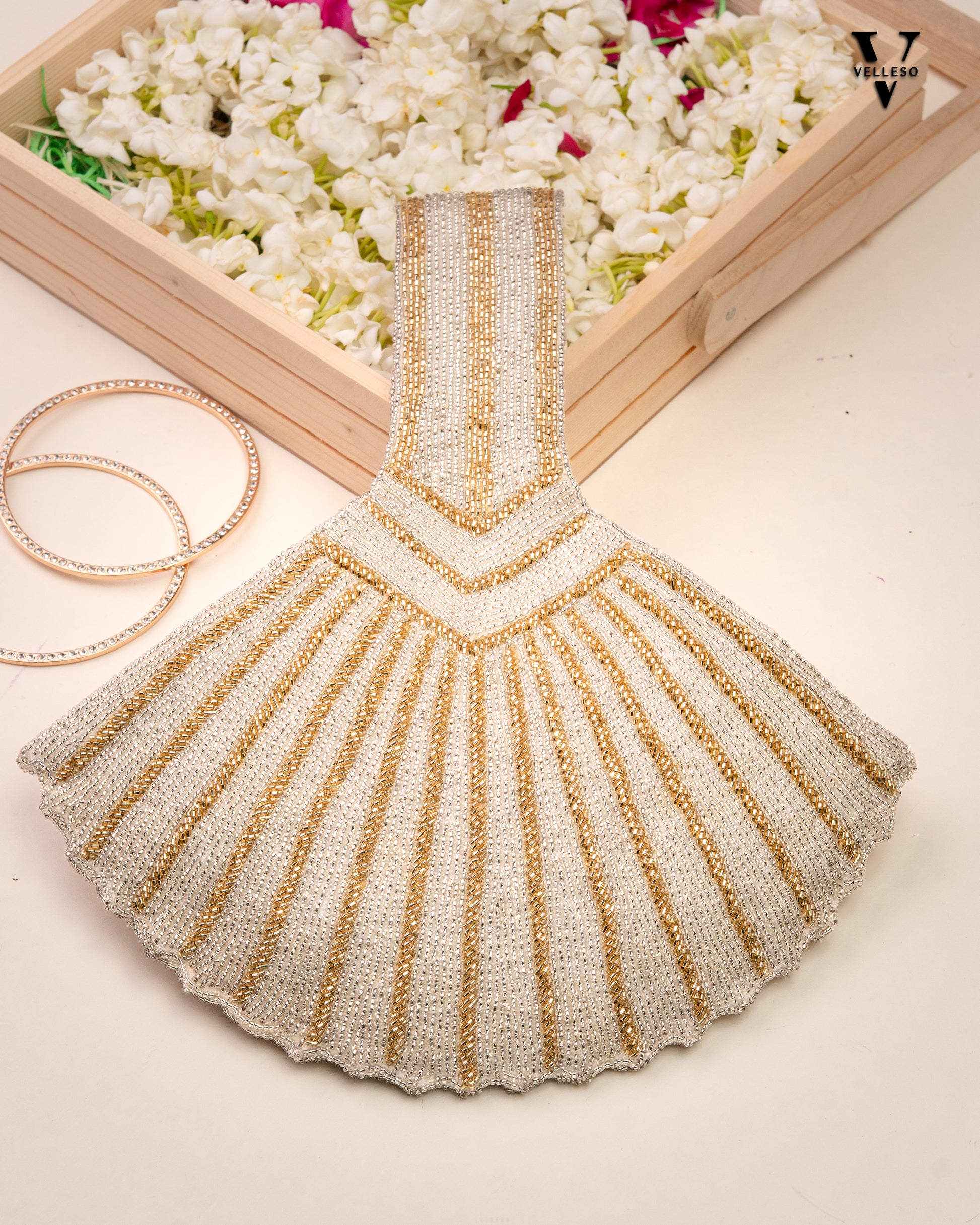 Sierra Fan-Tail Beaded Bag