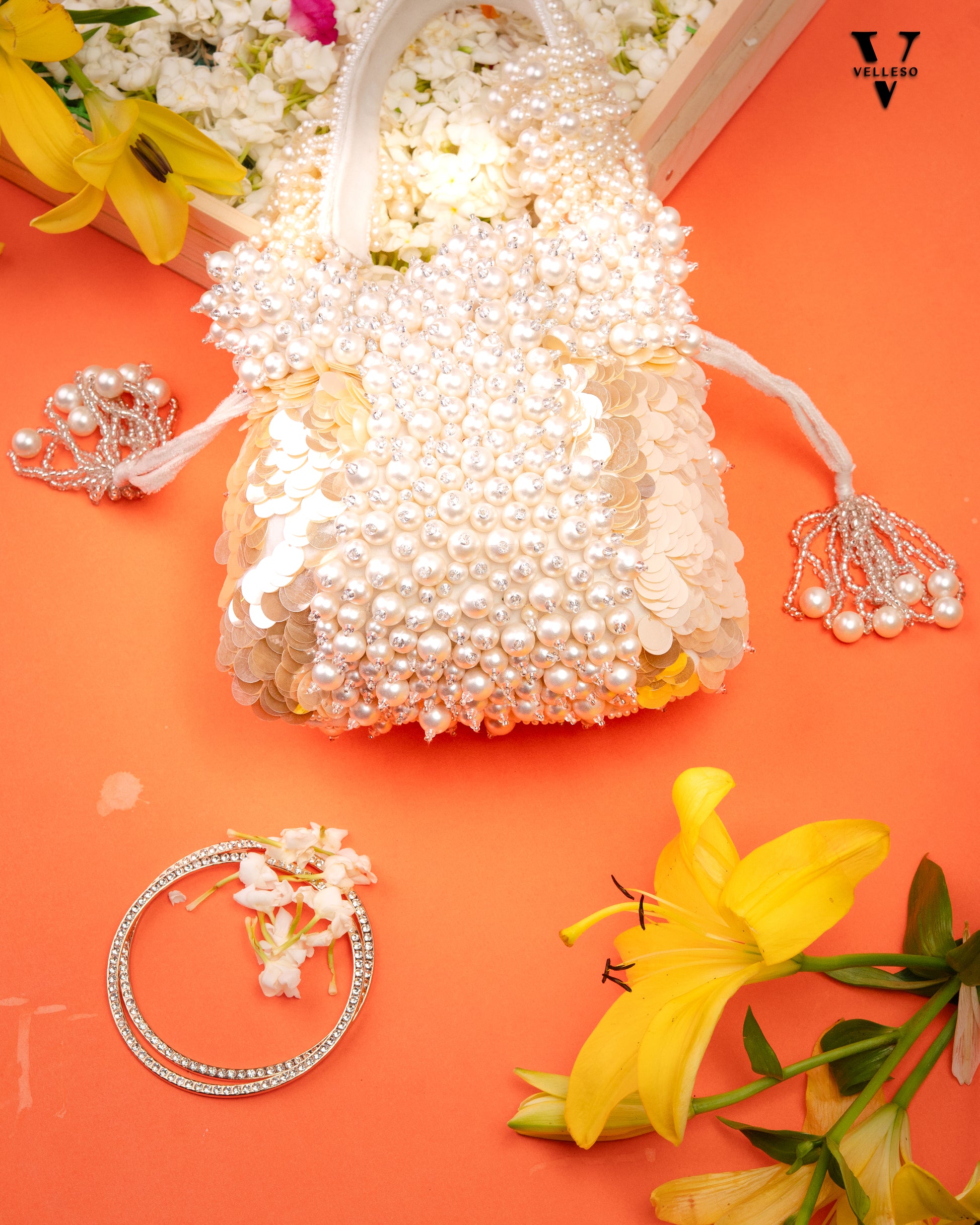 Ivoree Cascade Beaded Potli Bag