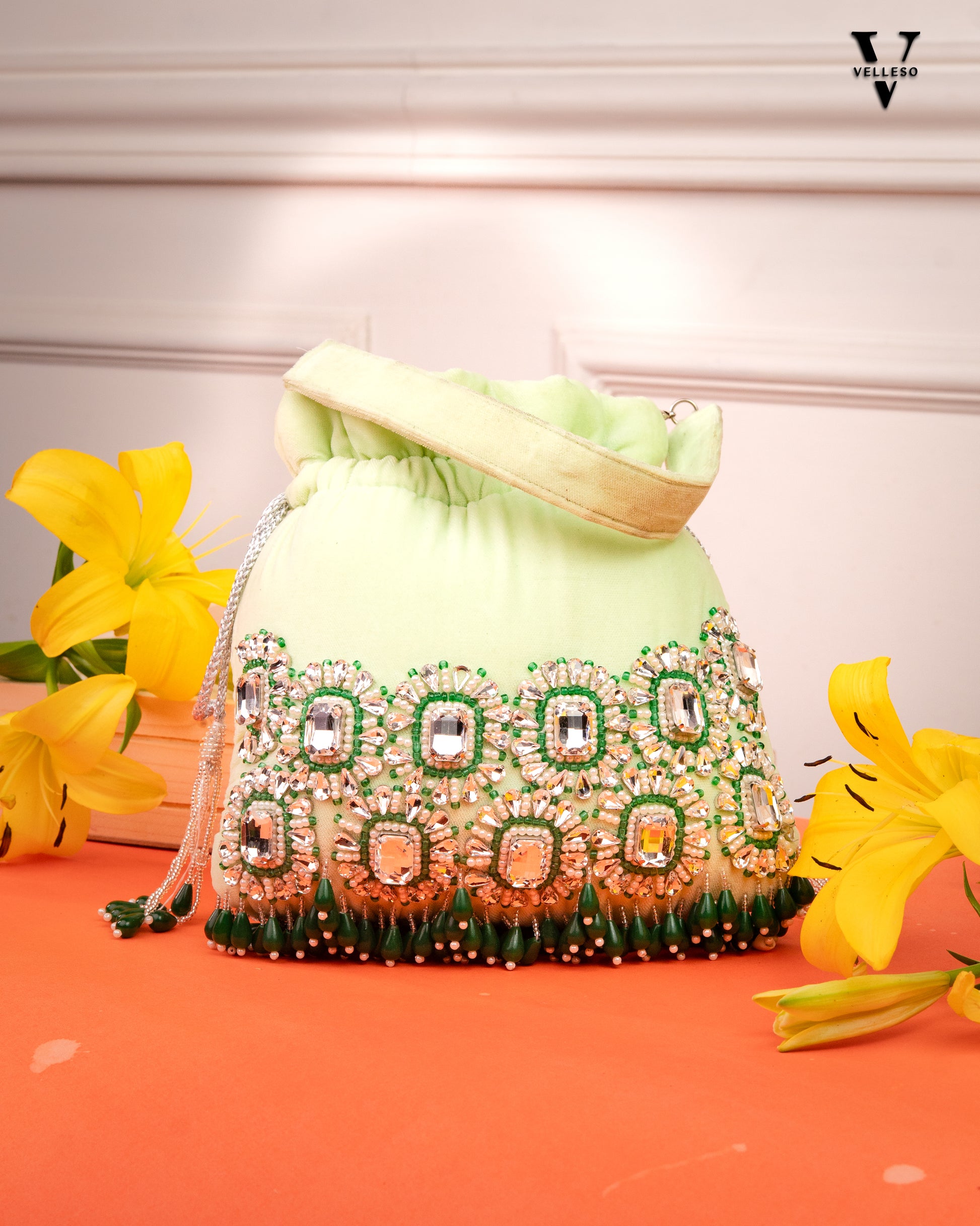Ameera Velvet Emerald Potli