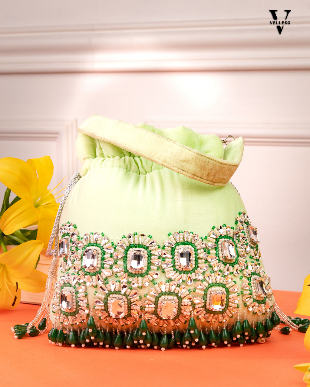 Ameera Velvet Emerald Potli