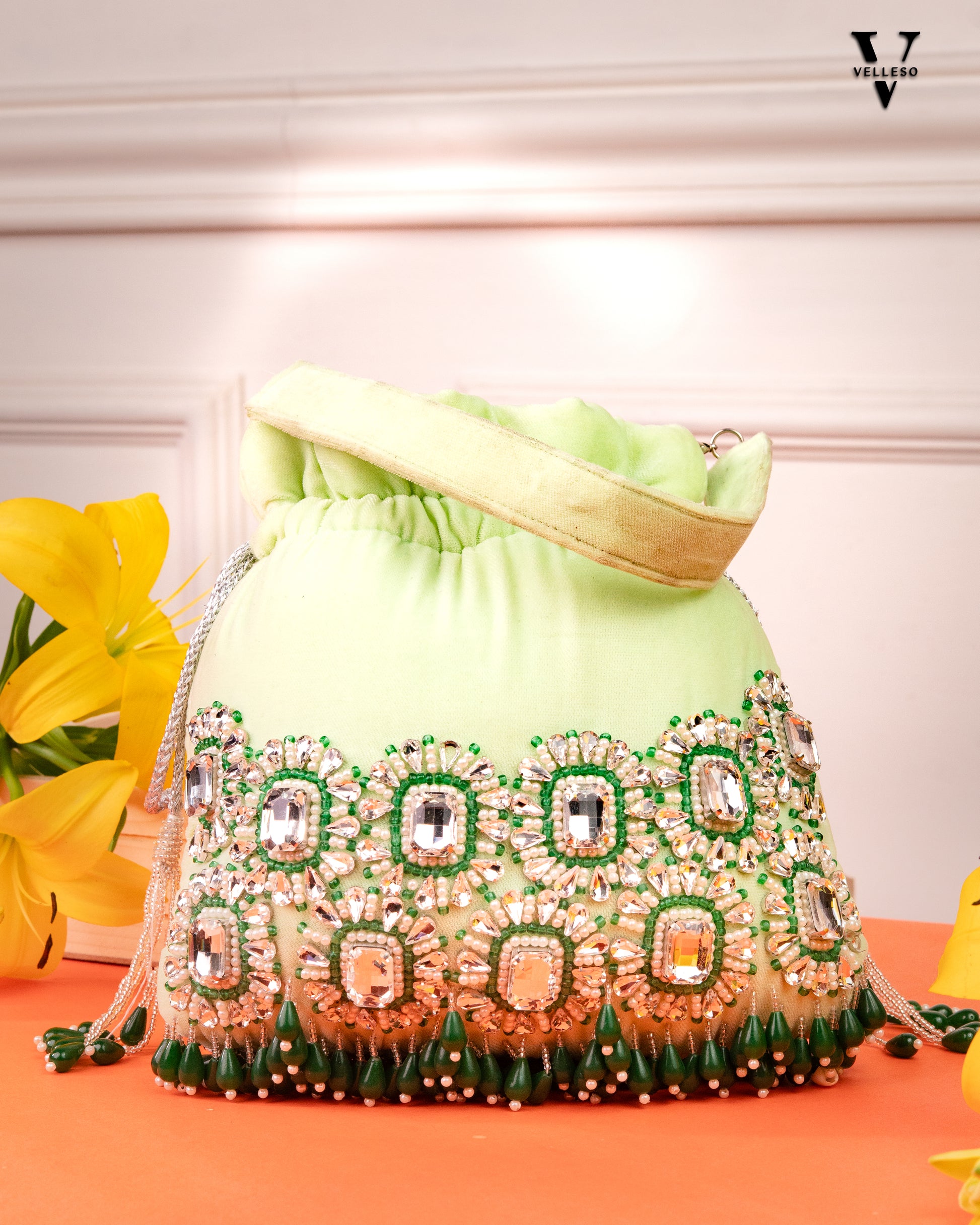 Ameera Velvet Emerald Potli