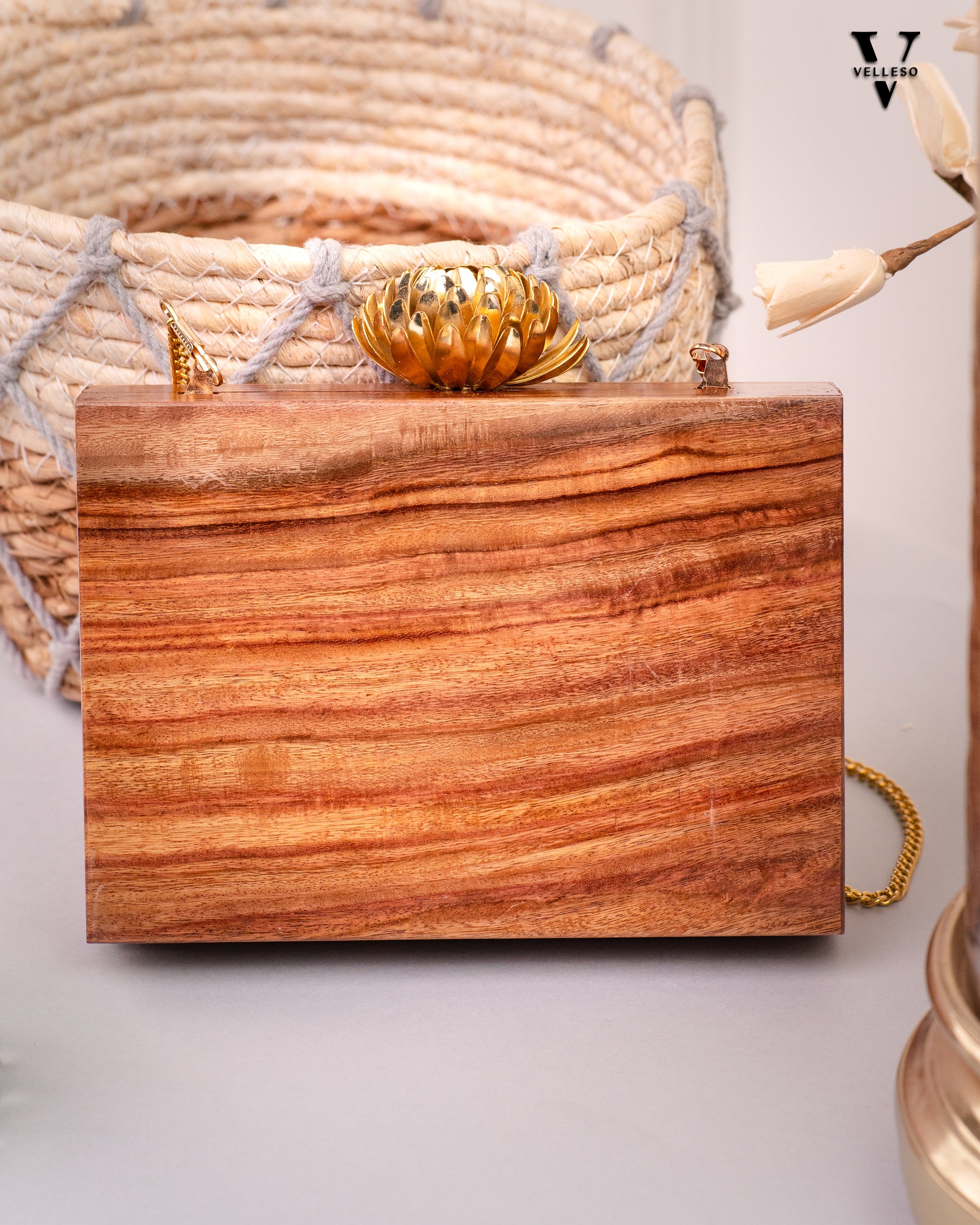 Zaria Jewelwood Clutch